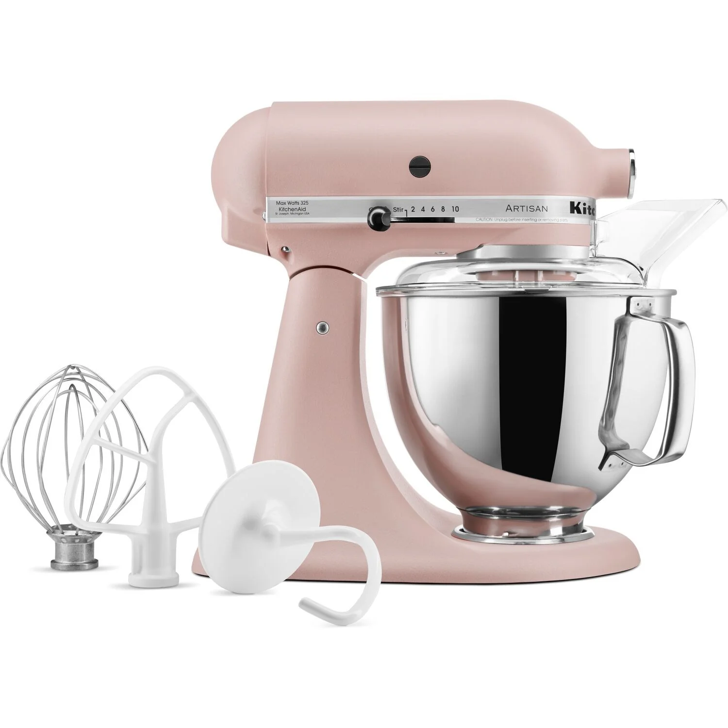 KitchenAid Artisan 5 Quart Tilt-Head Stand Mixer in Feather Pink (KSM150PSFT) - Image 4