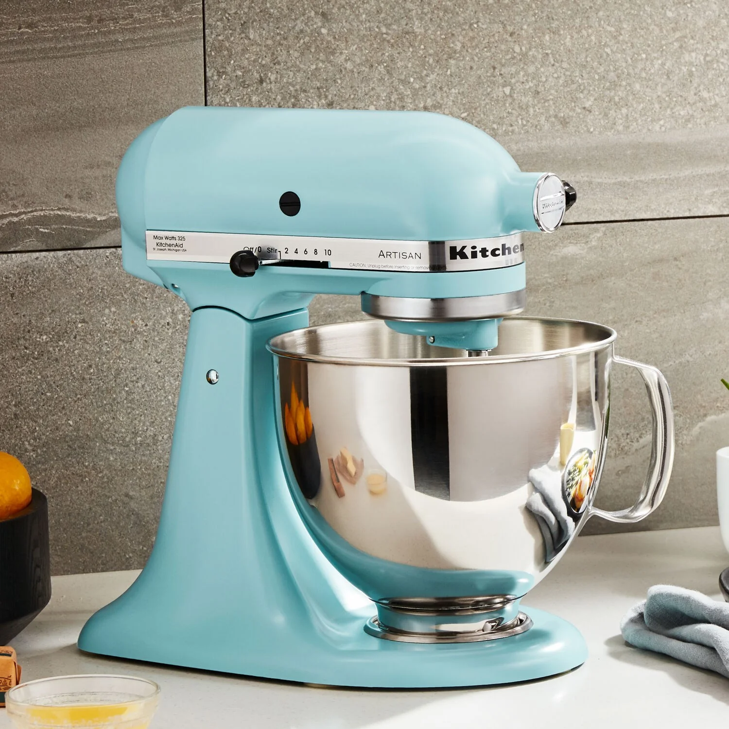 KitchenAid Artisan 5-Quart Tilt-Head Stand Mixer in Mineral Water Blue (KSM150PSMI) - Image 4