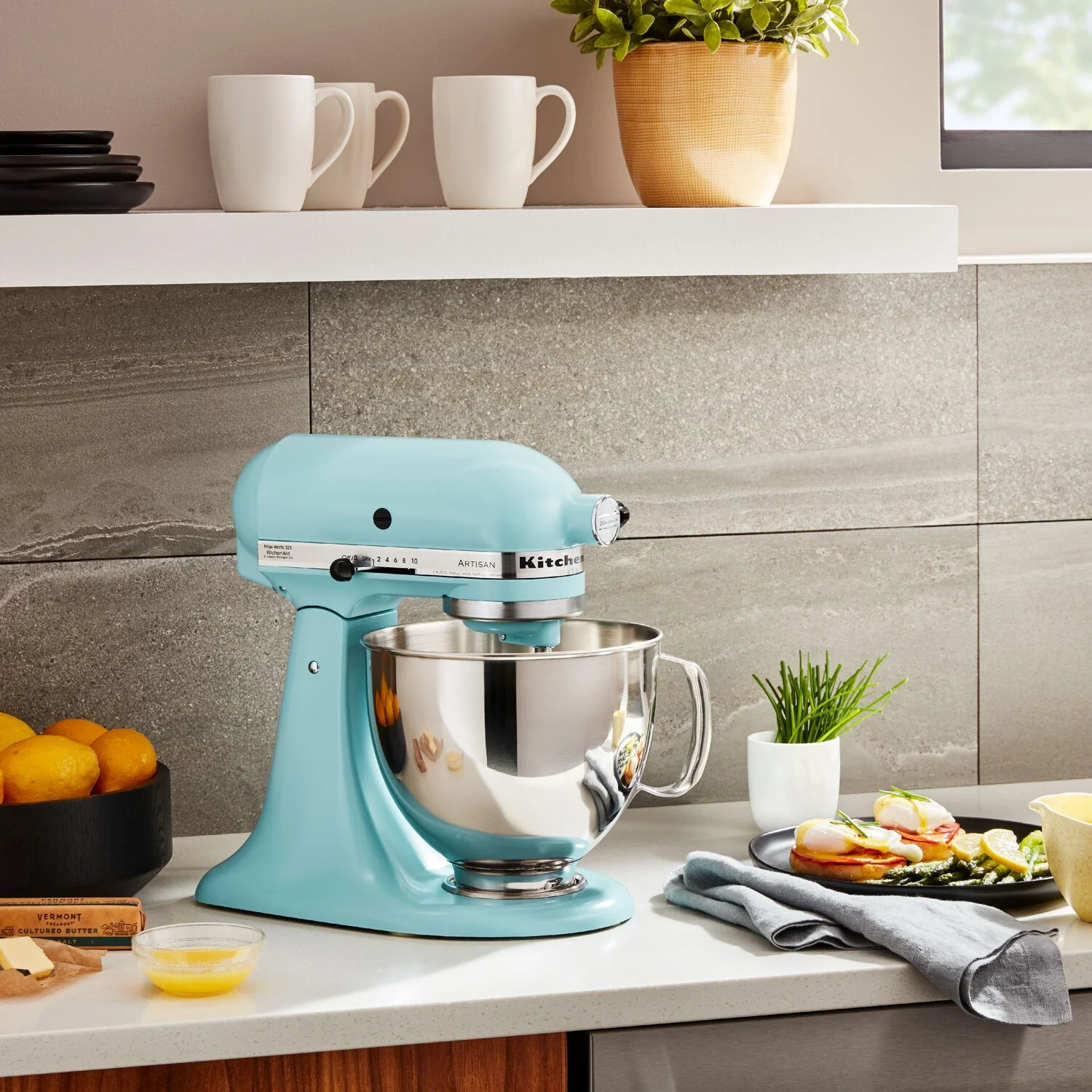 KitchenAid Artisan 5-Quart Tilt-Head Stand Mixer in Mineral Water Blue (KSM150PSMI) - Image 5