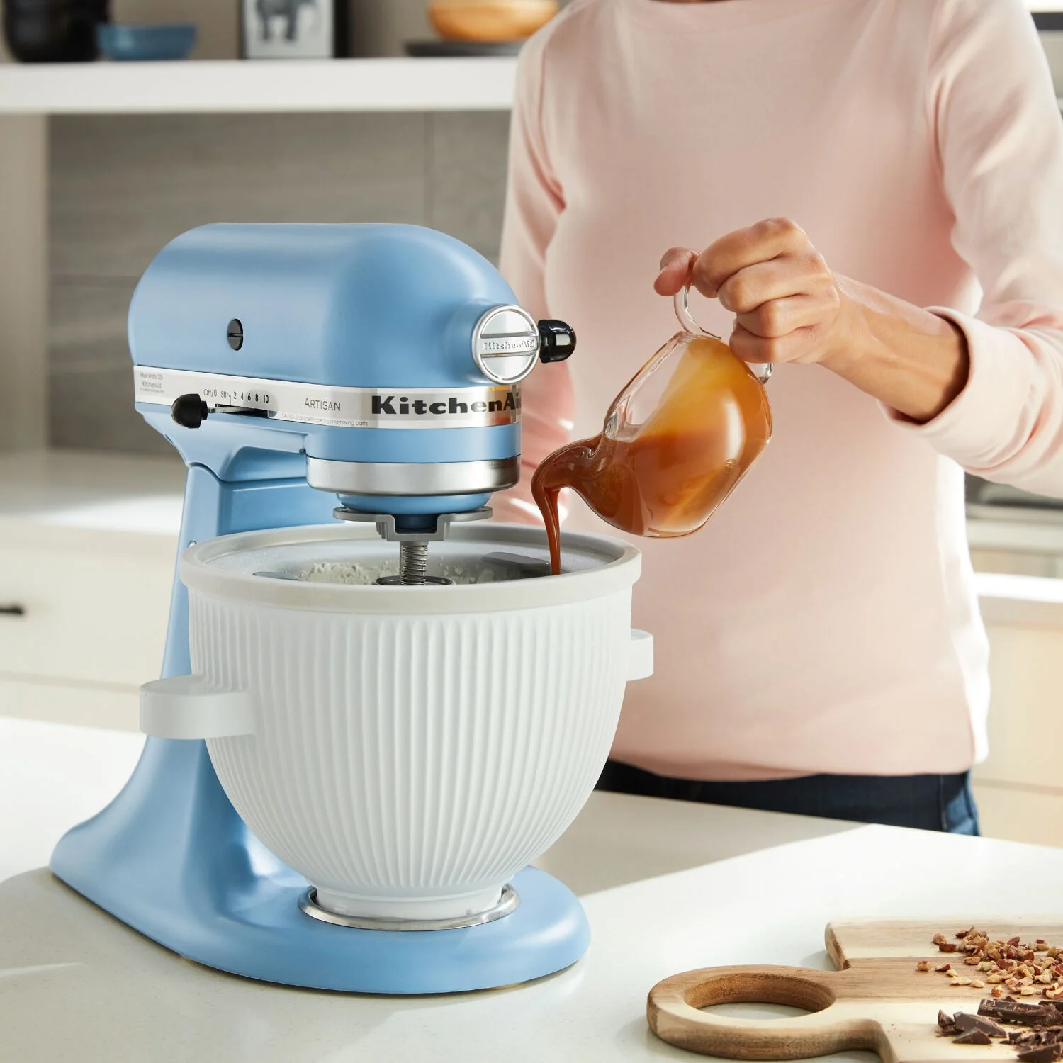 KitchenAid Artisan 5-Quart Tilt-Head Stand Mixer in Blue Velvet (KSM150PSVB) - Image 2