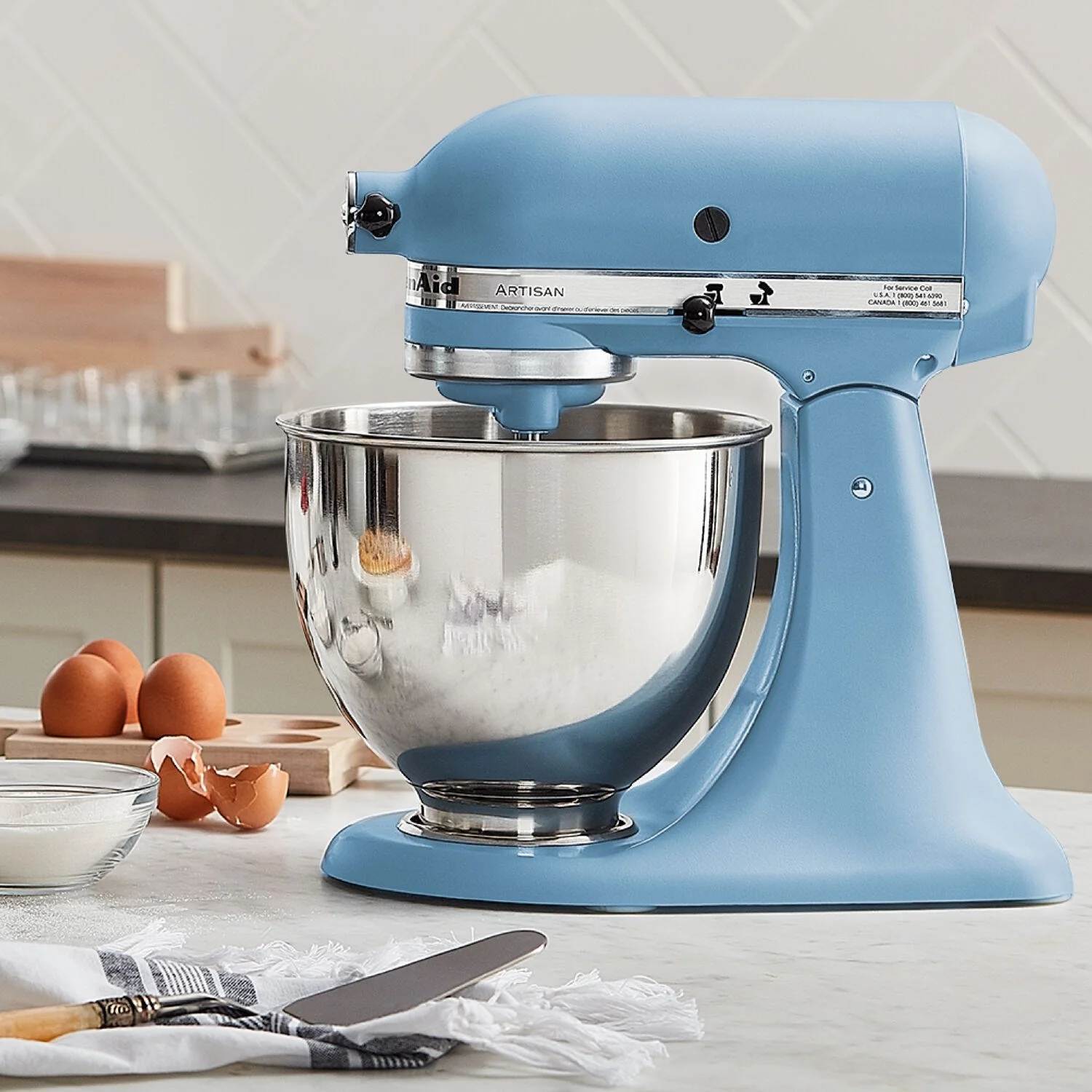 KitchenAid Artisan 5-Quart Tilt-Head Stand Mixer in Blue Velvet (KSM150PSVB) - Image 5