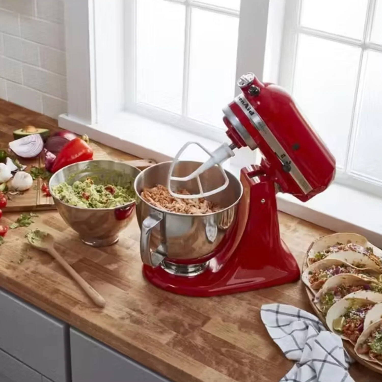 KitchenAid Bundle Artisan 5-Quart Tilt-Head Stand Mixer with Additional 3 Quart Bowls in Empire Red (KSM150TBER) - Image 2