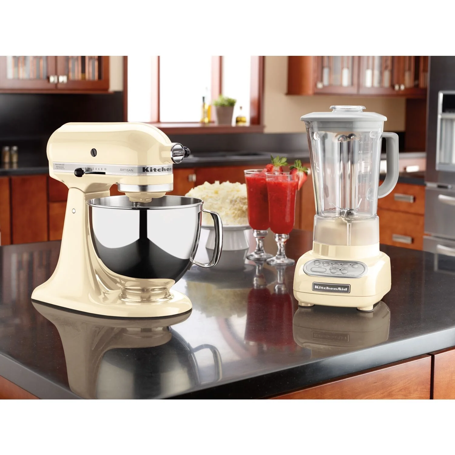 KitchenAid Artisan 5 Quart Tilt-Head Stand Mixer in Almond Cream (KSM150PSAC) - Image 2