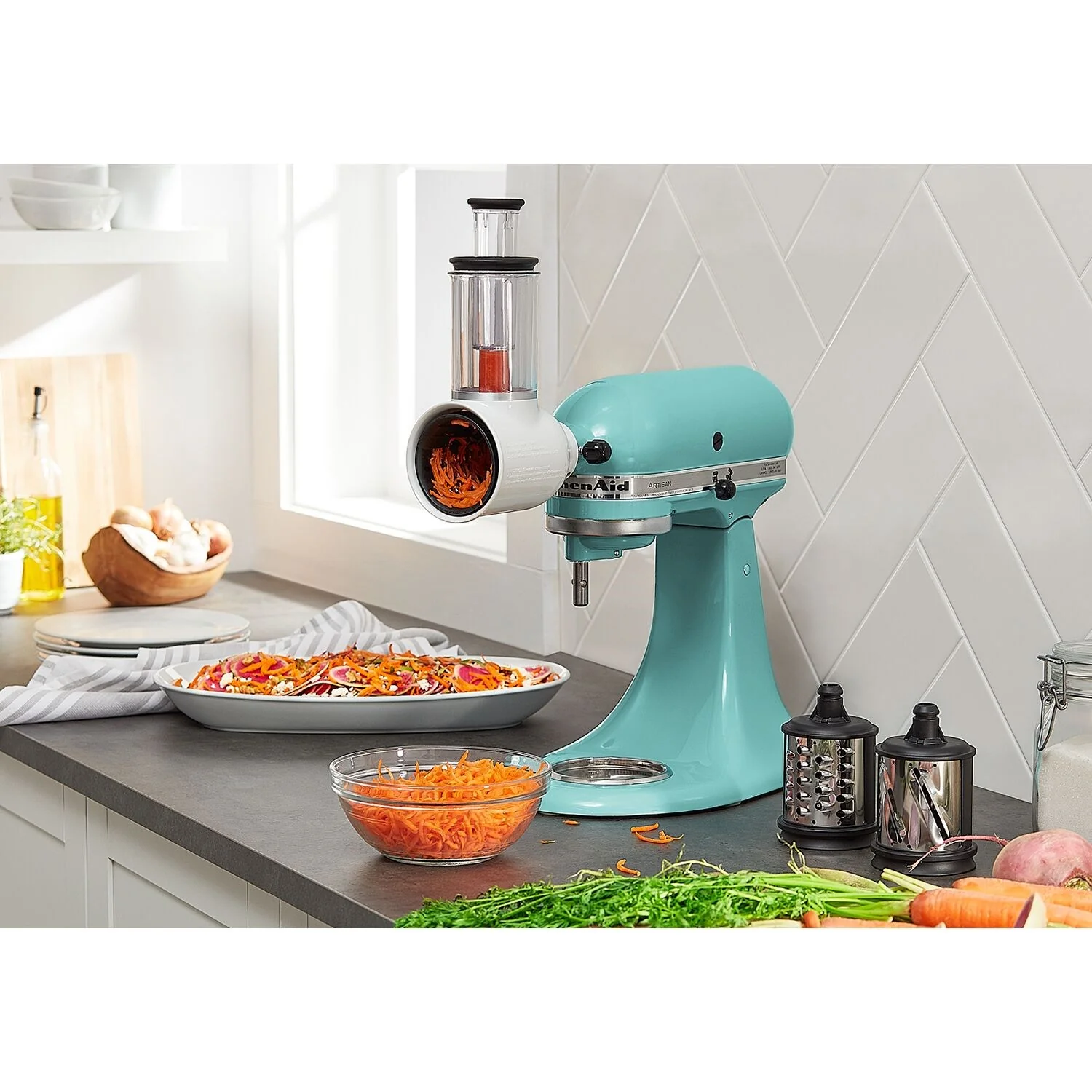 KitchenAid Artisan 5-Quart Tilt-Head Stand Mixer in Blue Aqua Sky (KSM150PSAQ) - Image 2