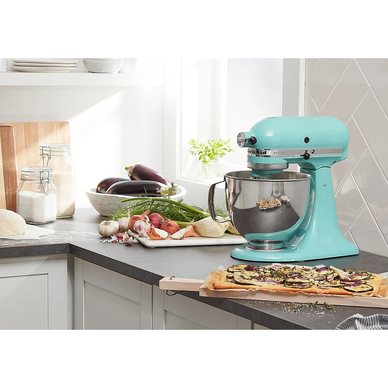 KitchenAid Artisan 5-Quart Tilt-Head Stand Mixer in Blue Aqua Sky (KSM150PSAQ) - Image 3