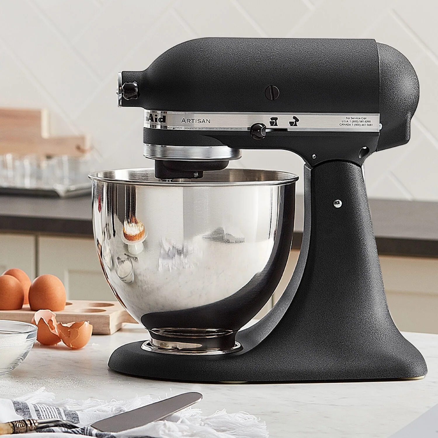 KitchenAid Artisan 5 Quart Tilt-Head Stand Mixer in Cast Iron Black (KSM150PSBK) - Image 2