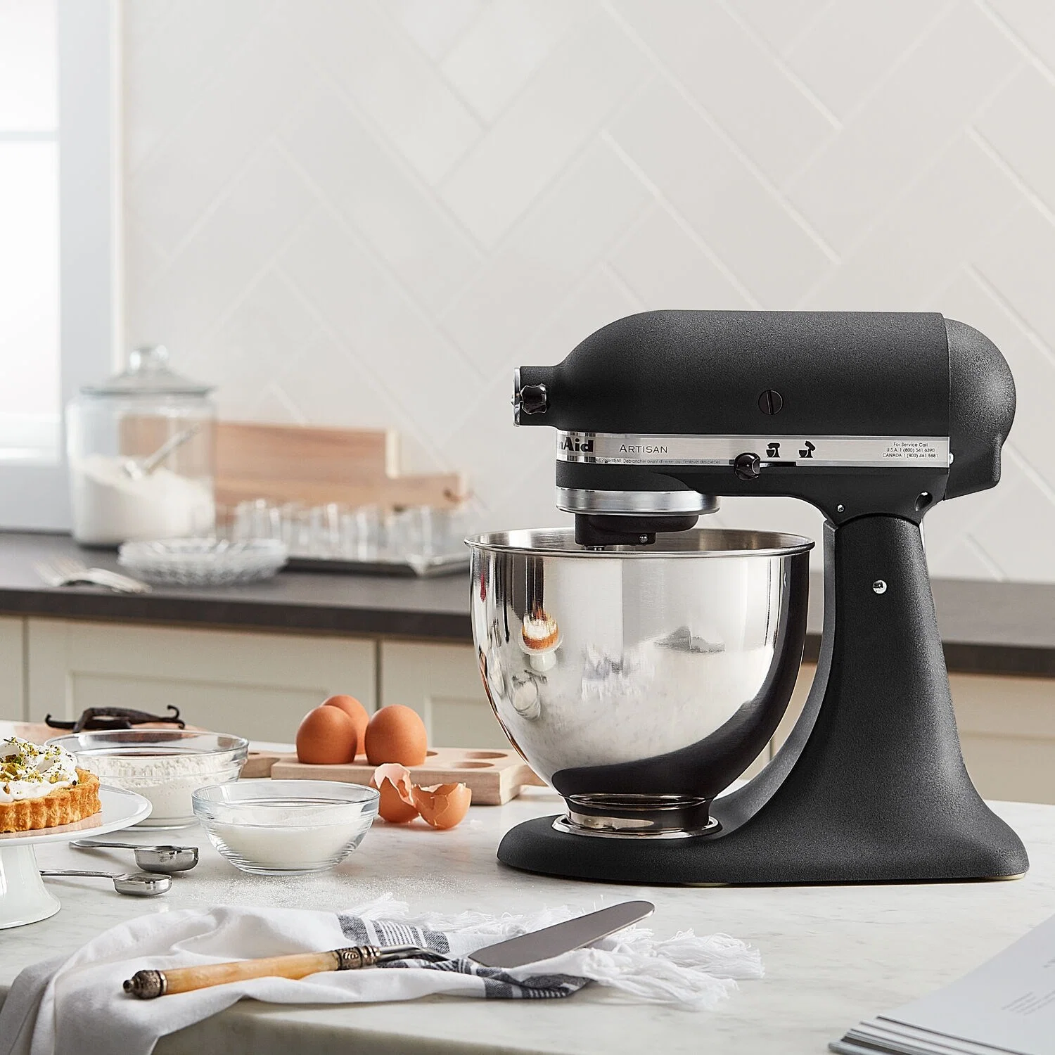 KitchenAid Artisan 5 Quart Tilt-Head Stand Mixer in Cast Iron Black (KSM150PSBK) - Image 3
