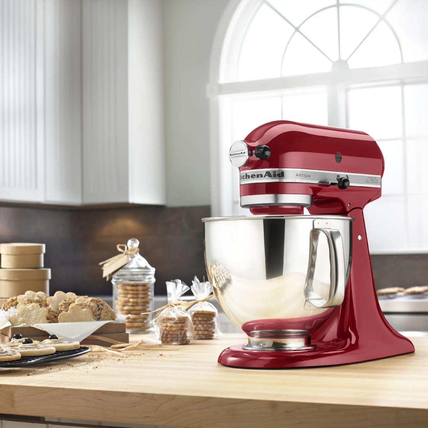 KitchenAid Artisan 5 Quart Tilt-Head Stand Mixer in Empire Red (KSM150PSER) - Image 2