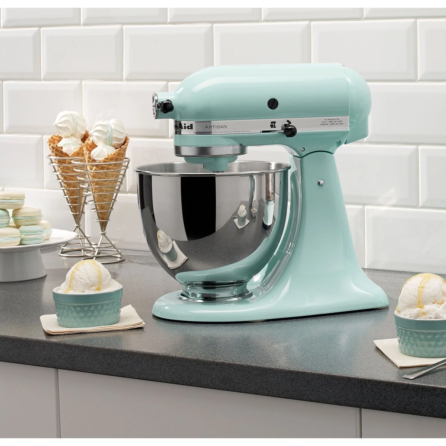 KitchenAid Artisan 5-Quart Tilt-Head Stand Mixer in Ice Blue (KSM150PSIC) - Image 2