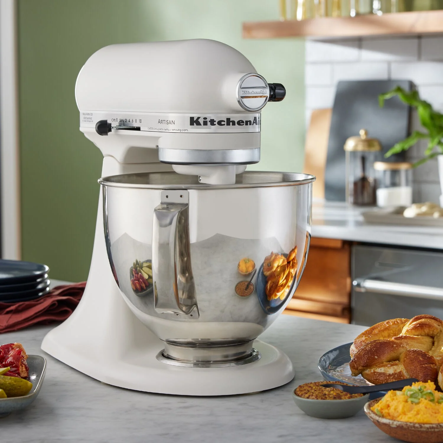 KitchenAid Artisan 5-Quart Tilt-Head Stand Mixer in Porcelain (KSM150PSPL) - Image 2