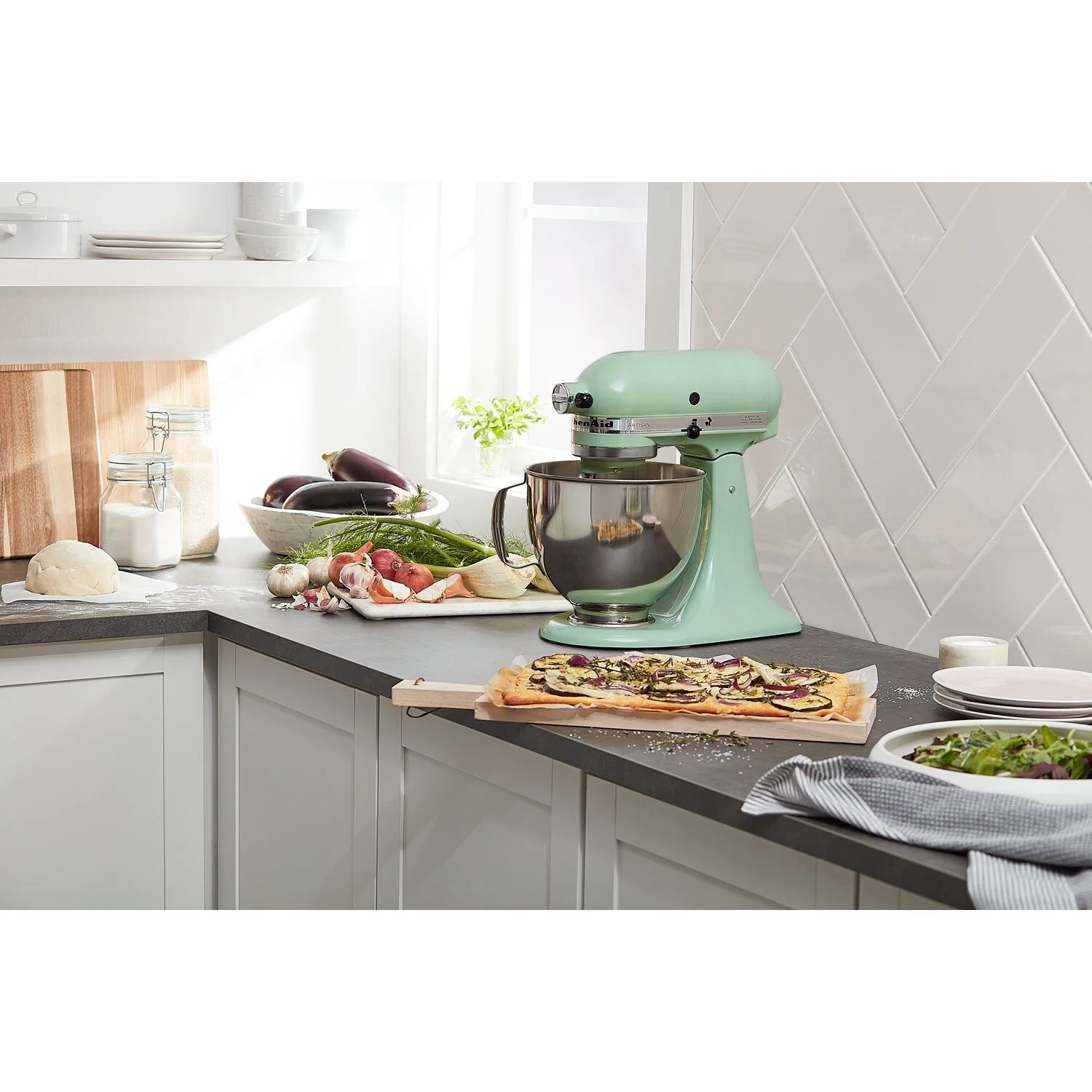 KitchenAid Artisan 5-Quart Tilt-Head Stand Mixer in Pistachio (KSM150PSPT) - Image 2