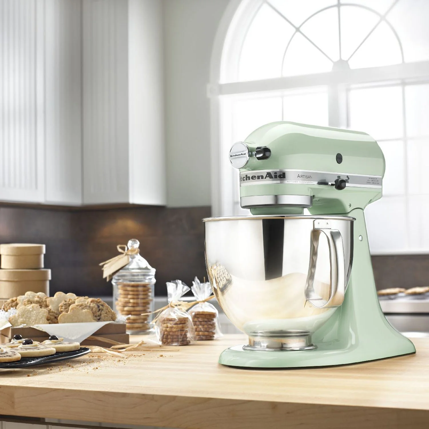 KitchenAid Artisan 5-Quart Tilt-Head Stand Mixer in Pistachio (KSM150PSPT) - Image 3