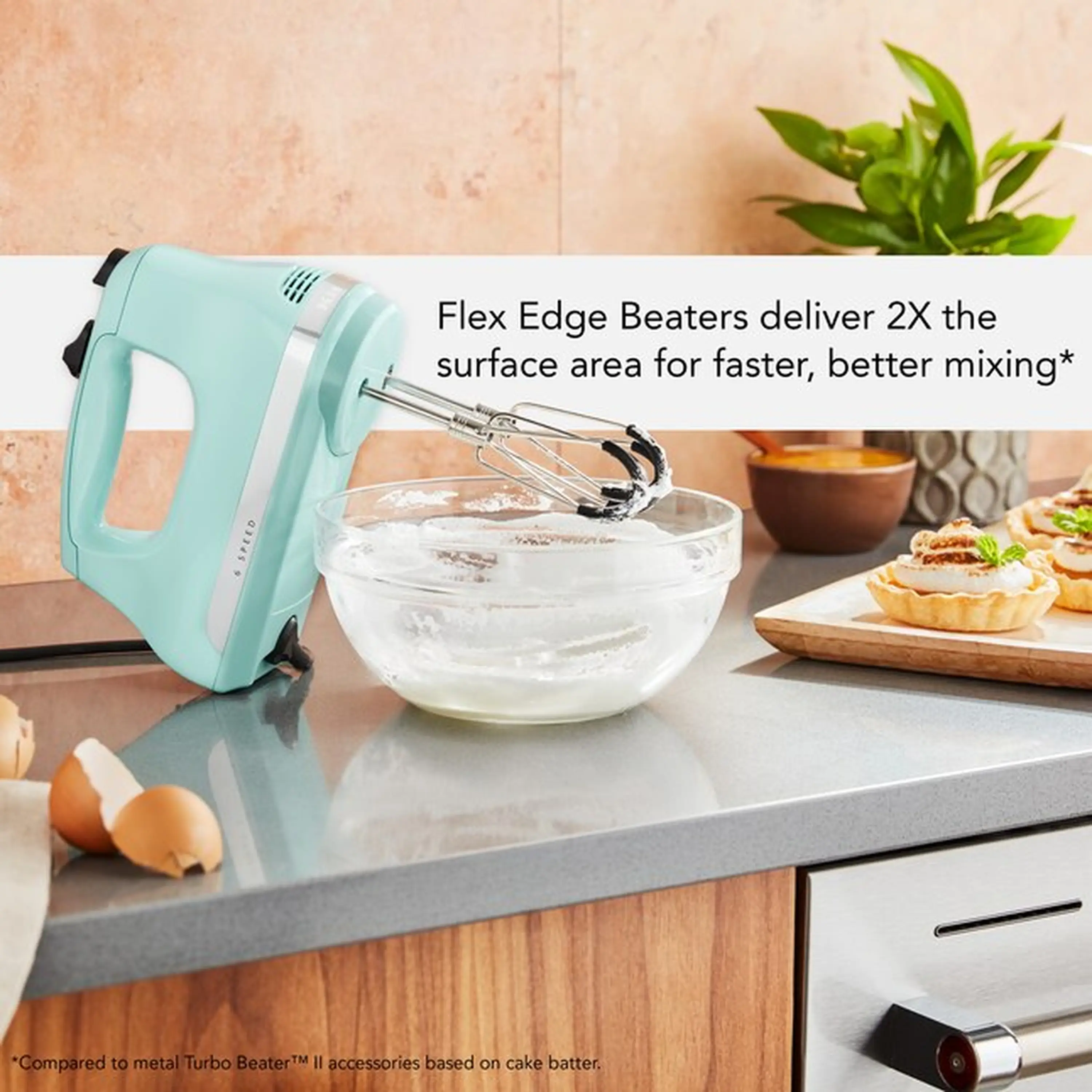 KitchenAid 6-Speed Ultra Power Hand Mixer with Flex Edge Beaters in Ice (KHM6118IC) - Image 3
