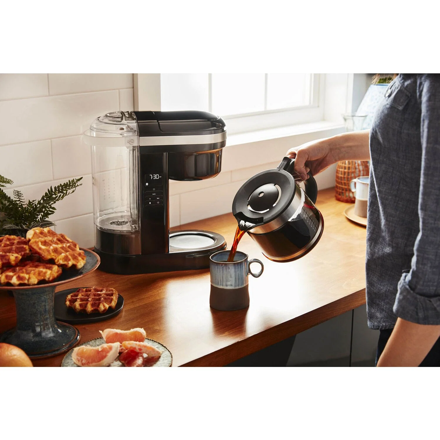 KitchenAid 12-Cup Drip Coffee Brewer with Spiral Showerhead in Onyx Black (KCM1208OB) - Image 2