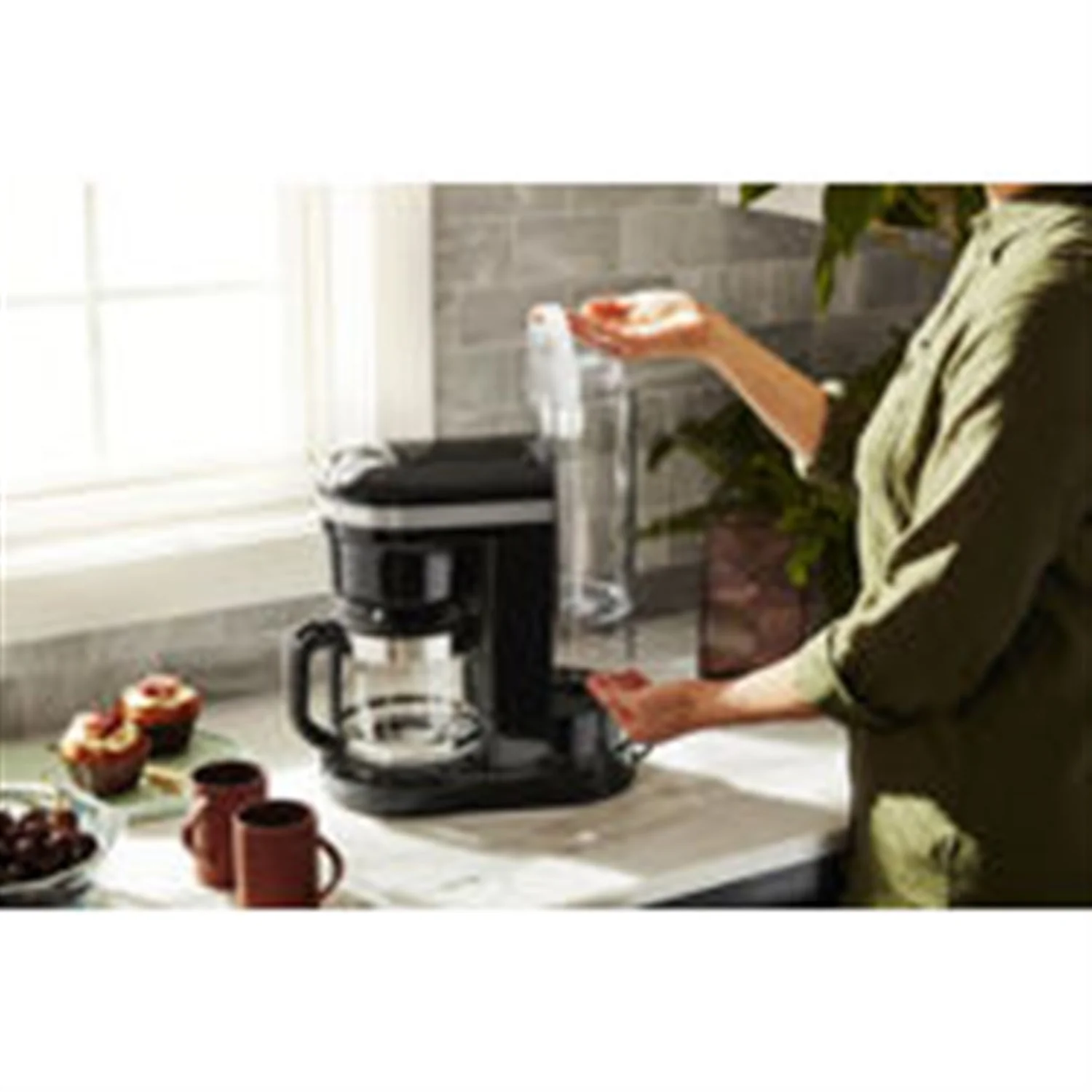 KitchenAid 12-Cup Drip Coffee Brewer with Spiral Showerhead in Onyx Black (KCM1208OB) - Image 3