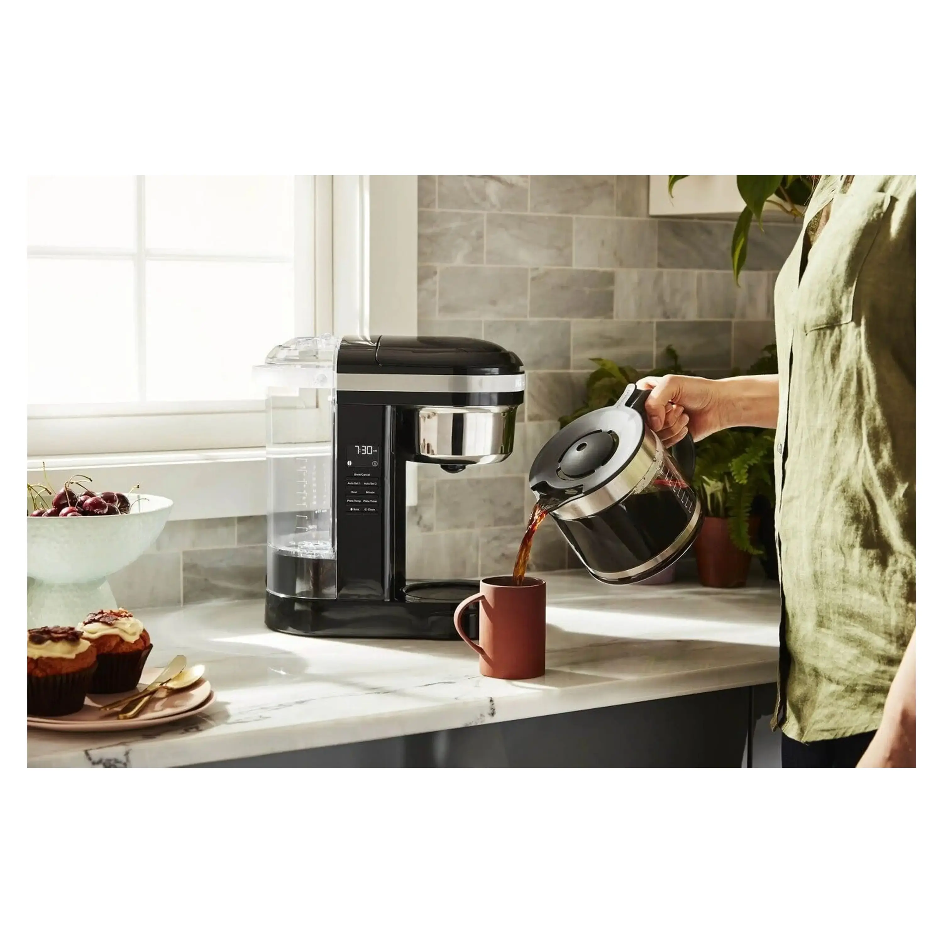 KitchenAid 12-Cup Drip Coffee Maker with Spiral Showerhead & Programmable Warming Plate in Onyx Black (KCM1209OB) - Image 2