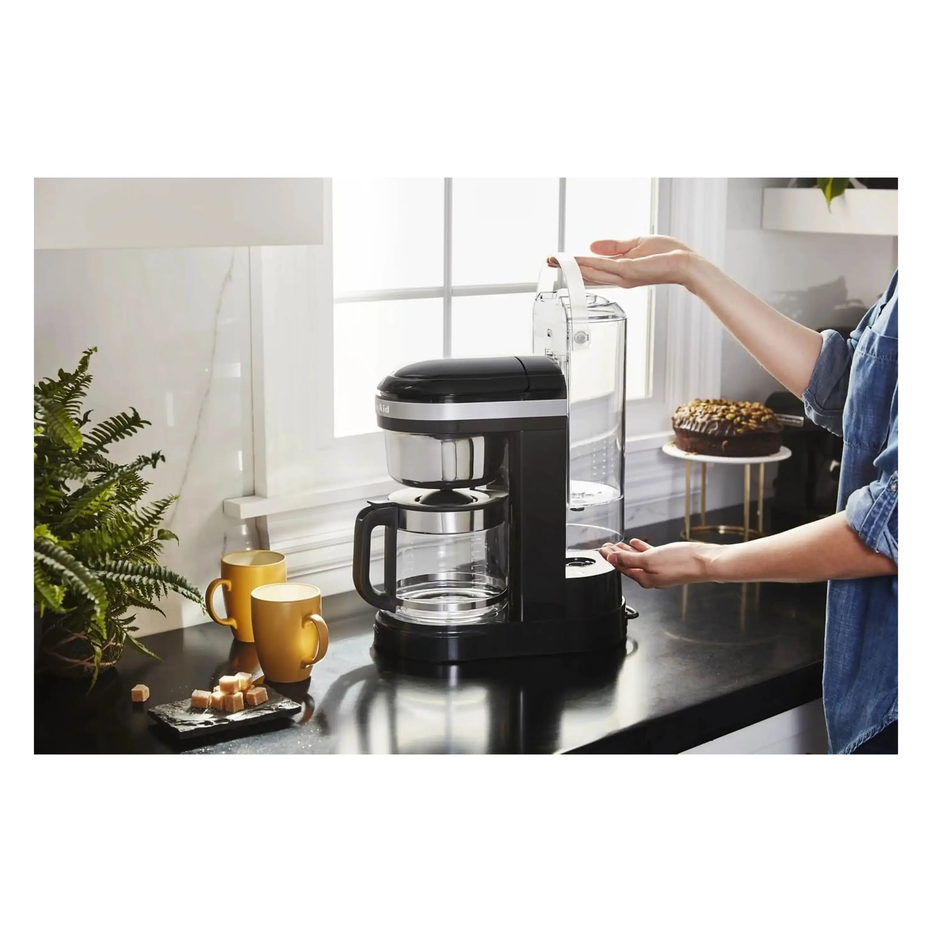 KitchenAid 12-Cup Drip Coffee Maker with Spiral Showerhead & Programmable Warming Plate in Onyx Black (KCM1209OB) - Image 4