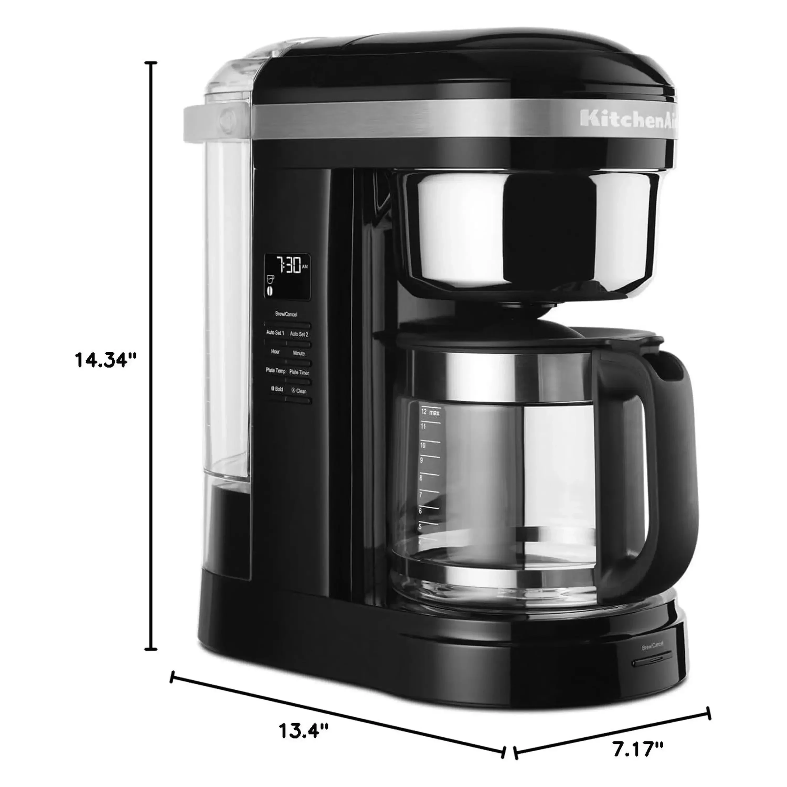 KitchenAid 12-Cup Drip Coffee Maker with Spiral Showerhead & Programmable Warming Plate in Onyx Black (KCM1209OB) - Image 7