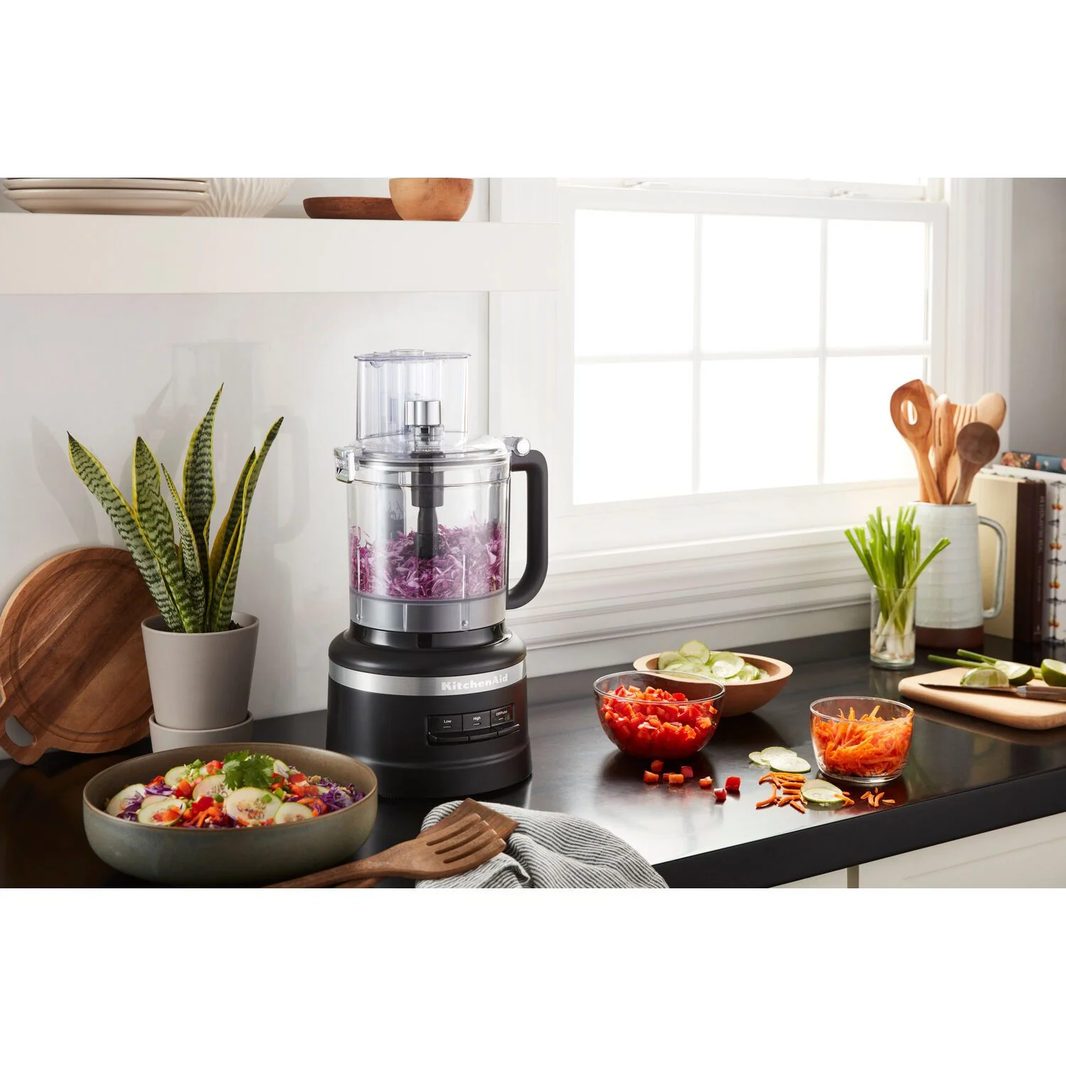 KitchenAid 13 Cup Food Processor with Work Bowl in Black Matte (KFP1318BM) - Image 3