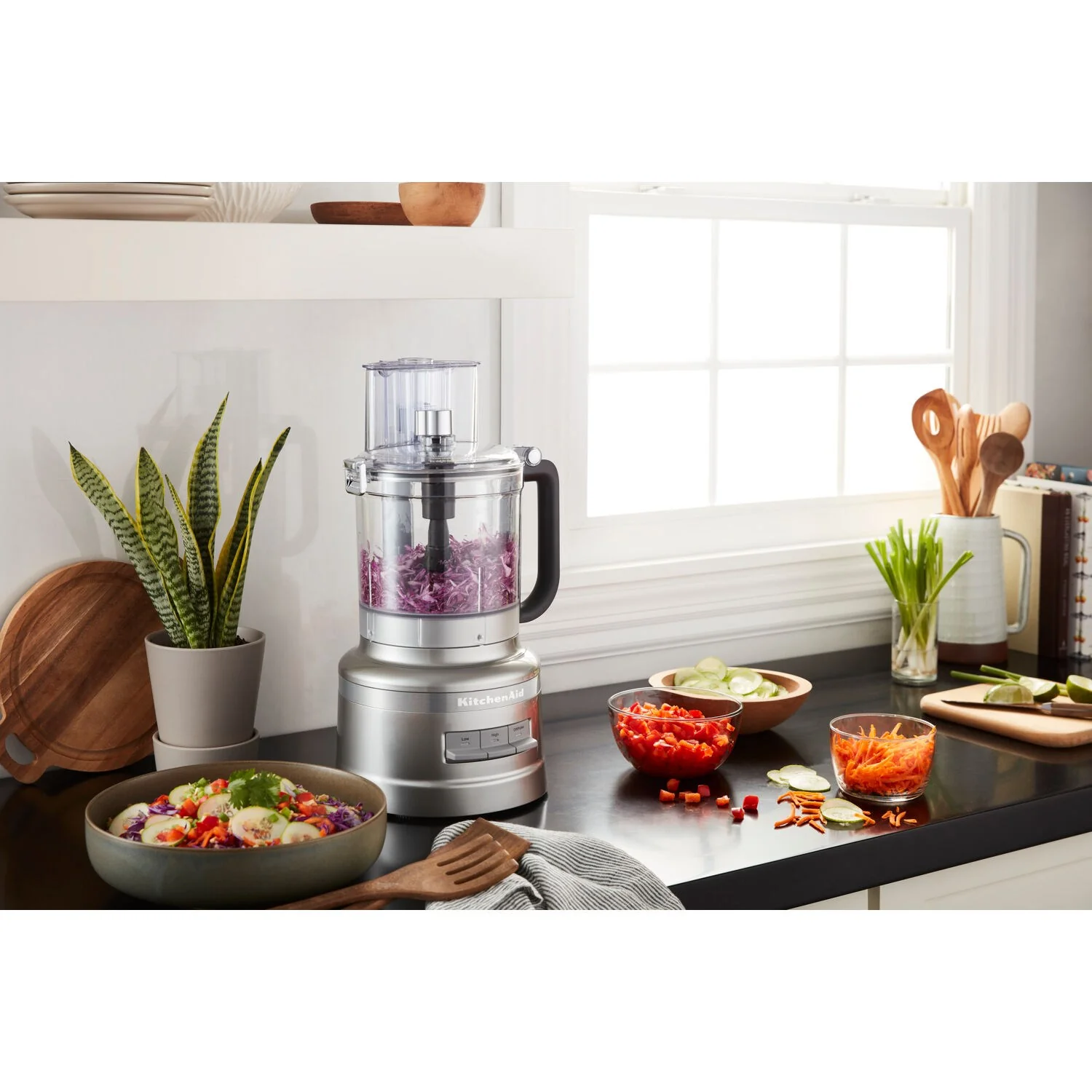 KitchenAid 13 Cup Food Processor with Work Bowl in Contour Silver (KFP1318CU) - Image 3