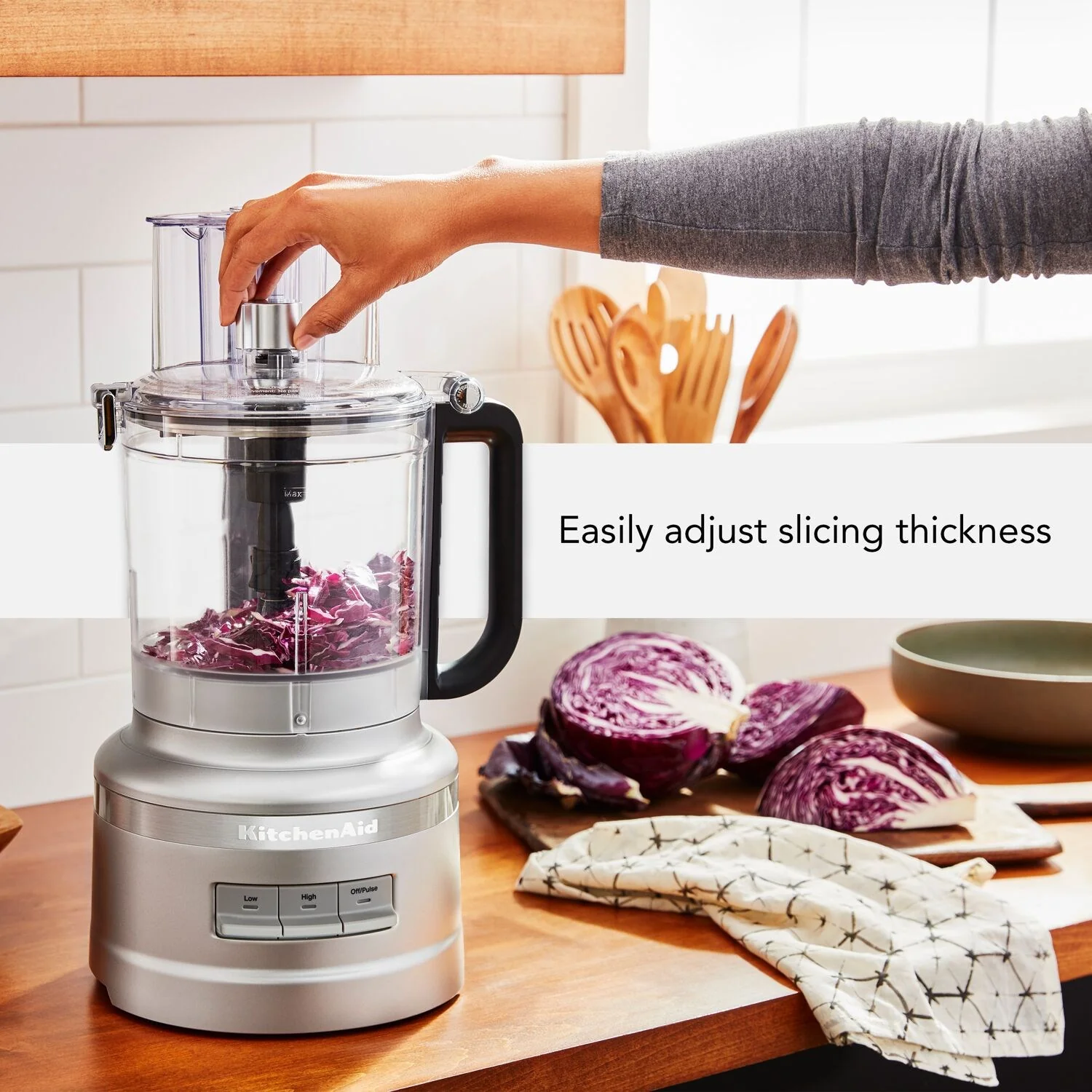 KitchenAid 13 Cup Food Processor with Work Bowl in Contour Silver (KFP1318CU) - Image 4