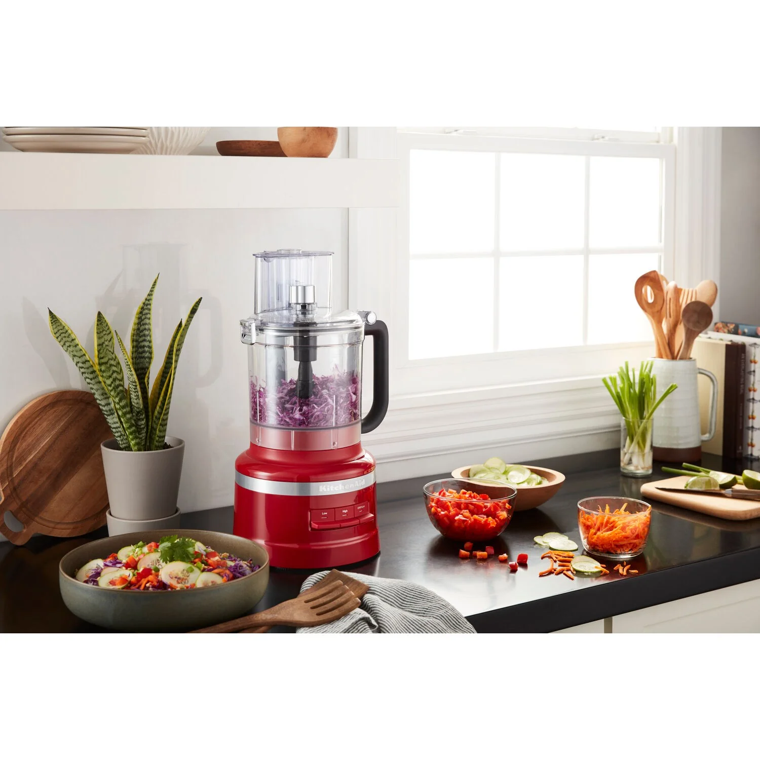 KitchenAid 13 Cup Food Processor with Work Bowl in Empire Red (KFP1318ER) - Image 3