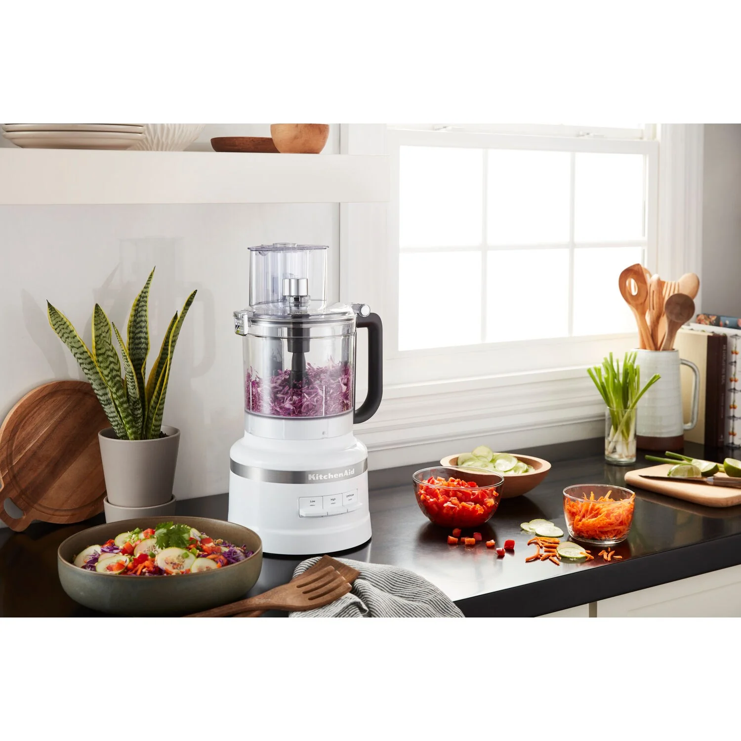 KitchenAid 13 Cup Food Processor with Work Bowl in White (KFP1318WH) - Image 2