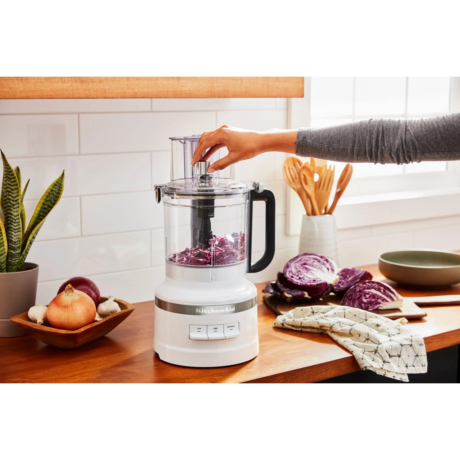 KitchenAid 13 Cup Food Processor with Work Bowl in White (KFP1318WH) - Image 3