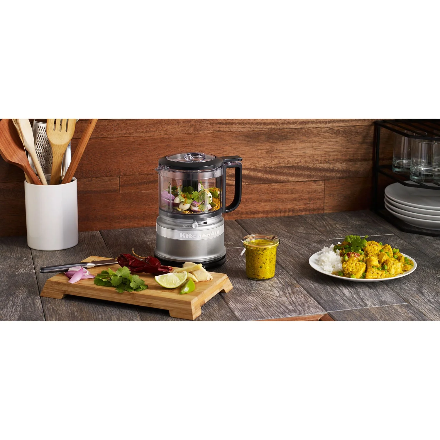 KitchenAid 3.5 Cup Food Chopper Chop, Mix, Puree in Contour Silver (KFC3516CU) - Image 2