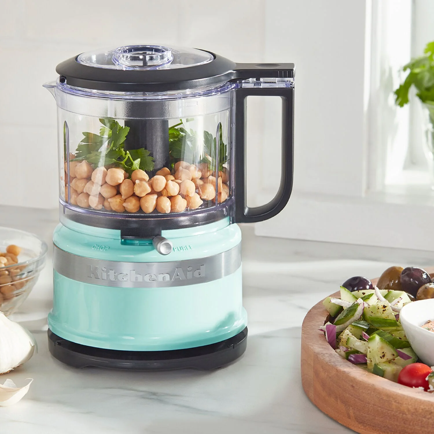 KitchenAid 3.5 Cup Food Chopper Chop, Mix & Puree in Ice Blue (KFC3516IC) - Image 4
