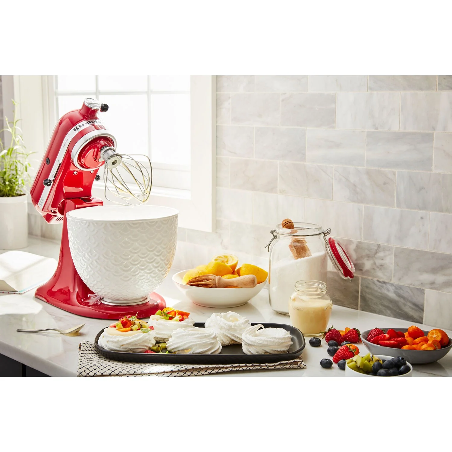 KitchenAid 5-Quart Ceramic Bowl in White Merlaid Lace (KSM2CB5TWM) - Image 3