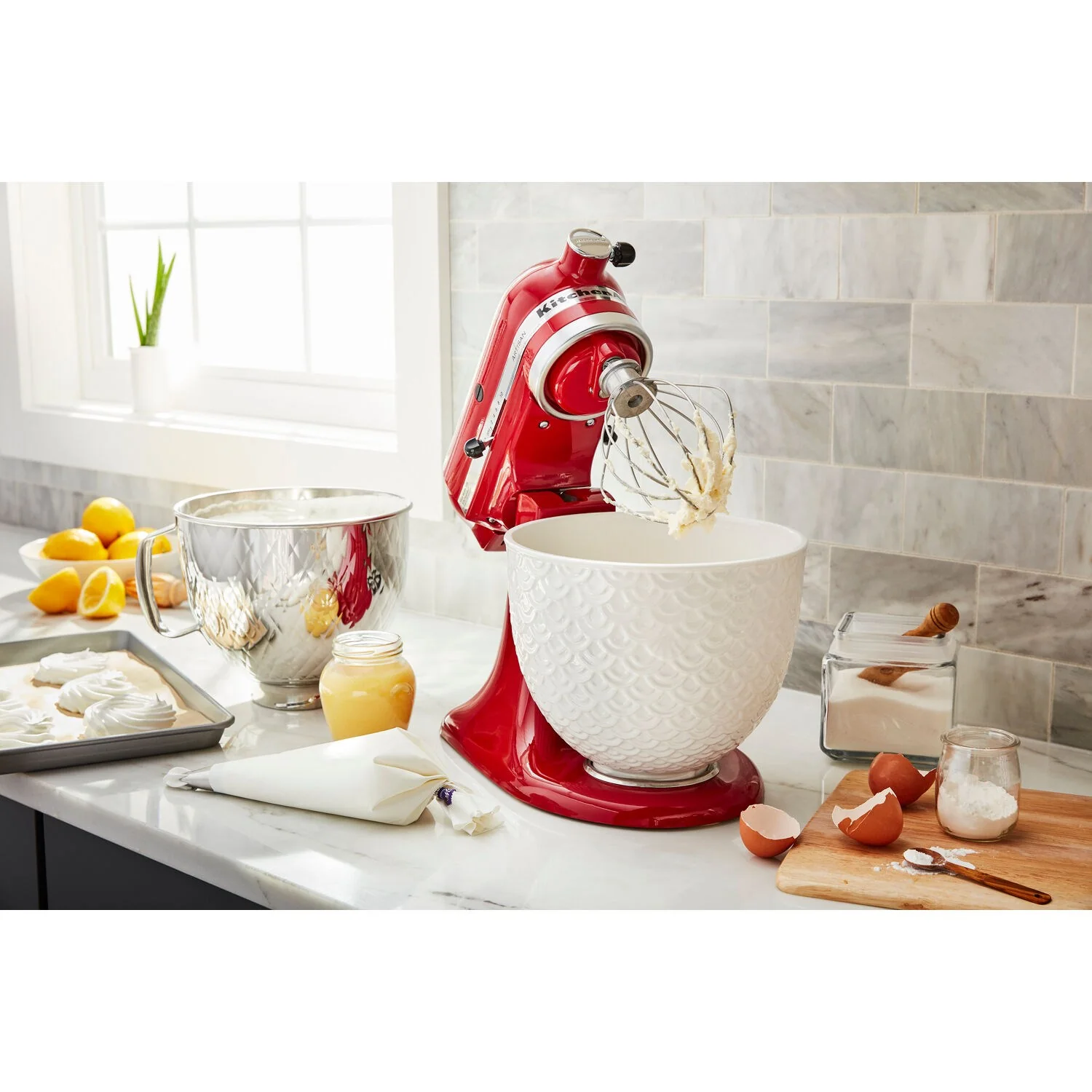 KitchenAid 5-Quart Ceramic Bowl in White Merlaid Lace (KSM2CB5TWM) - Image 4