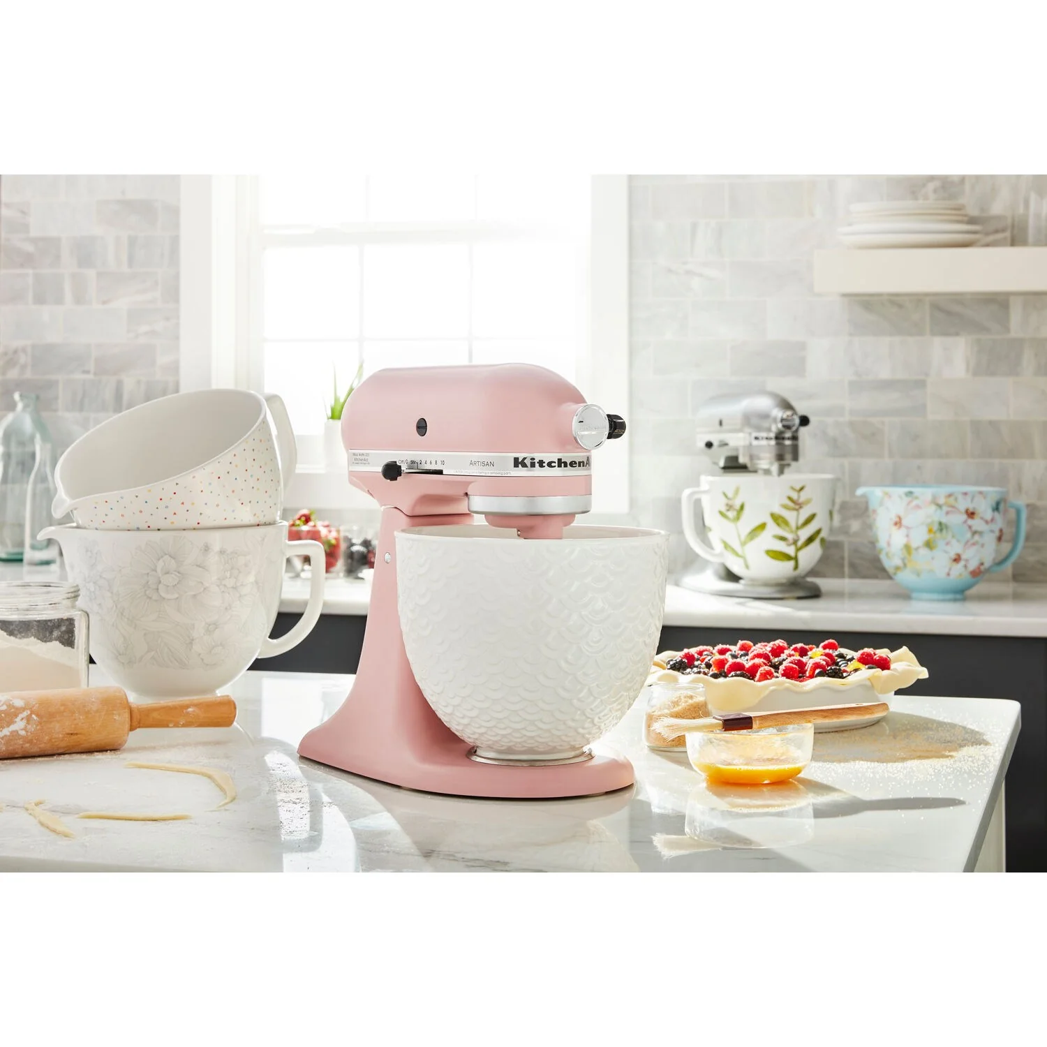 KitchenAid 5-Quart Ceramic Bowl in White Merlaid Lace (KSM2CB5TWM) - Image 5