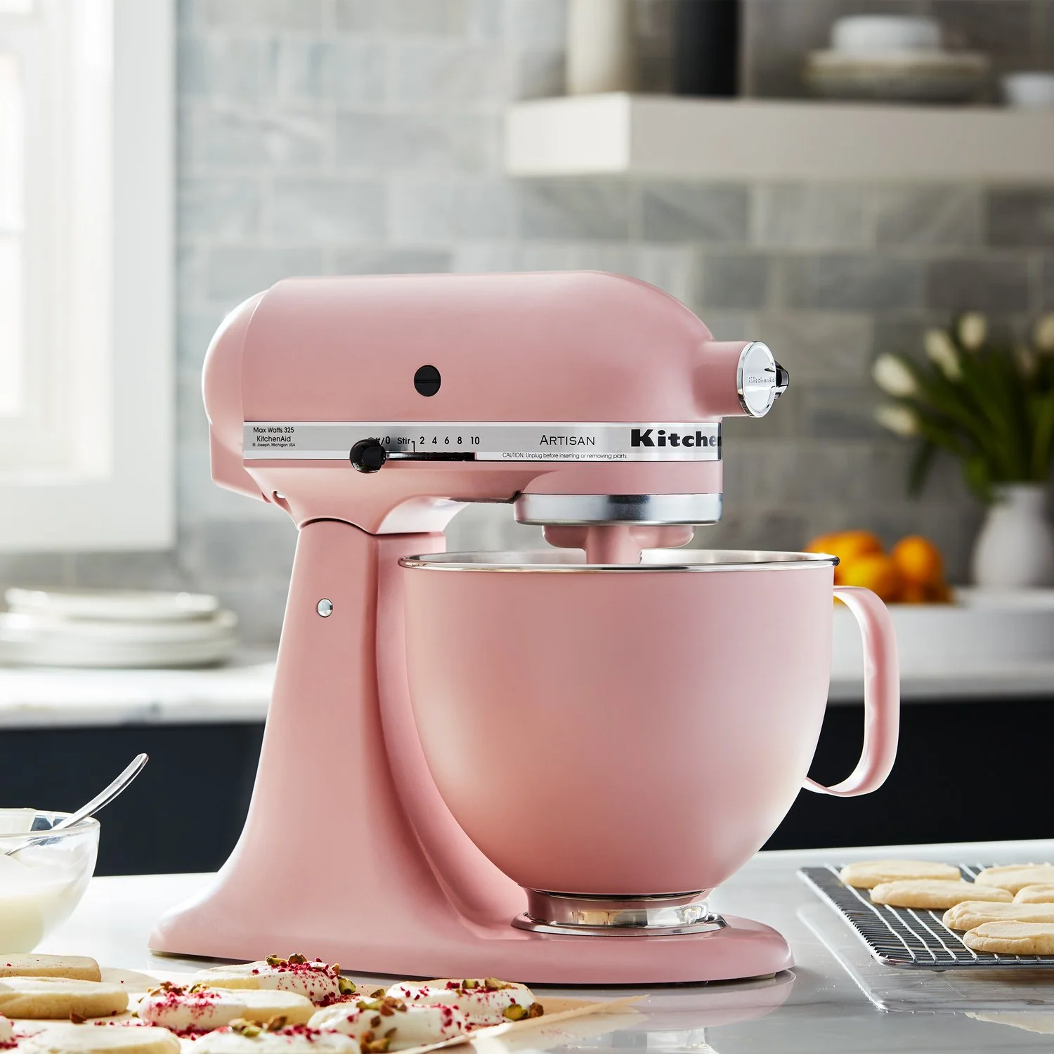 KitchenAid 5-Quart Colorfast Finish Stainless Steel Bowl in Matte Dried Rose (KSM5SSBDR) - Image 2