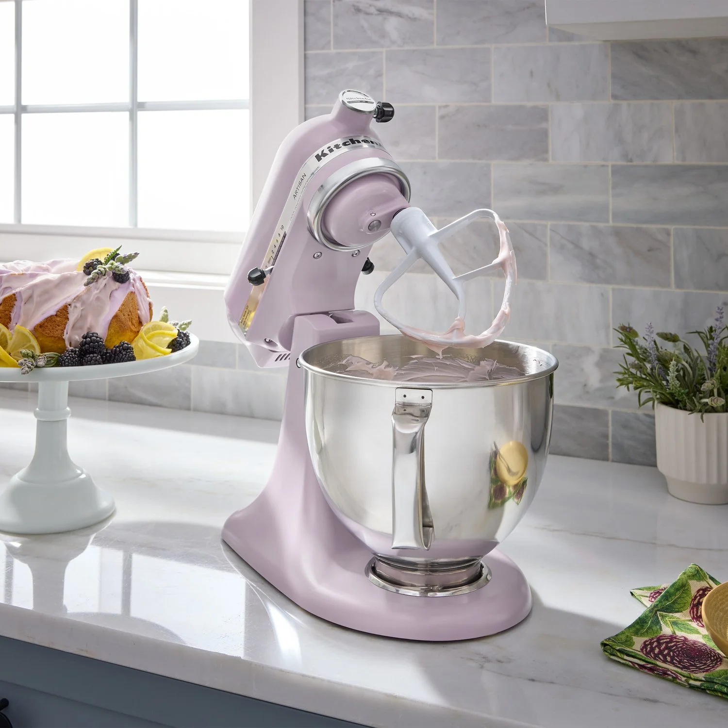 KitchenAid Artisan Series 5 Quart Tilt-Head Stand Mixer in Wildflower (KSM150PSWF) - Image 2