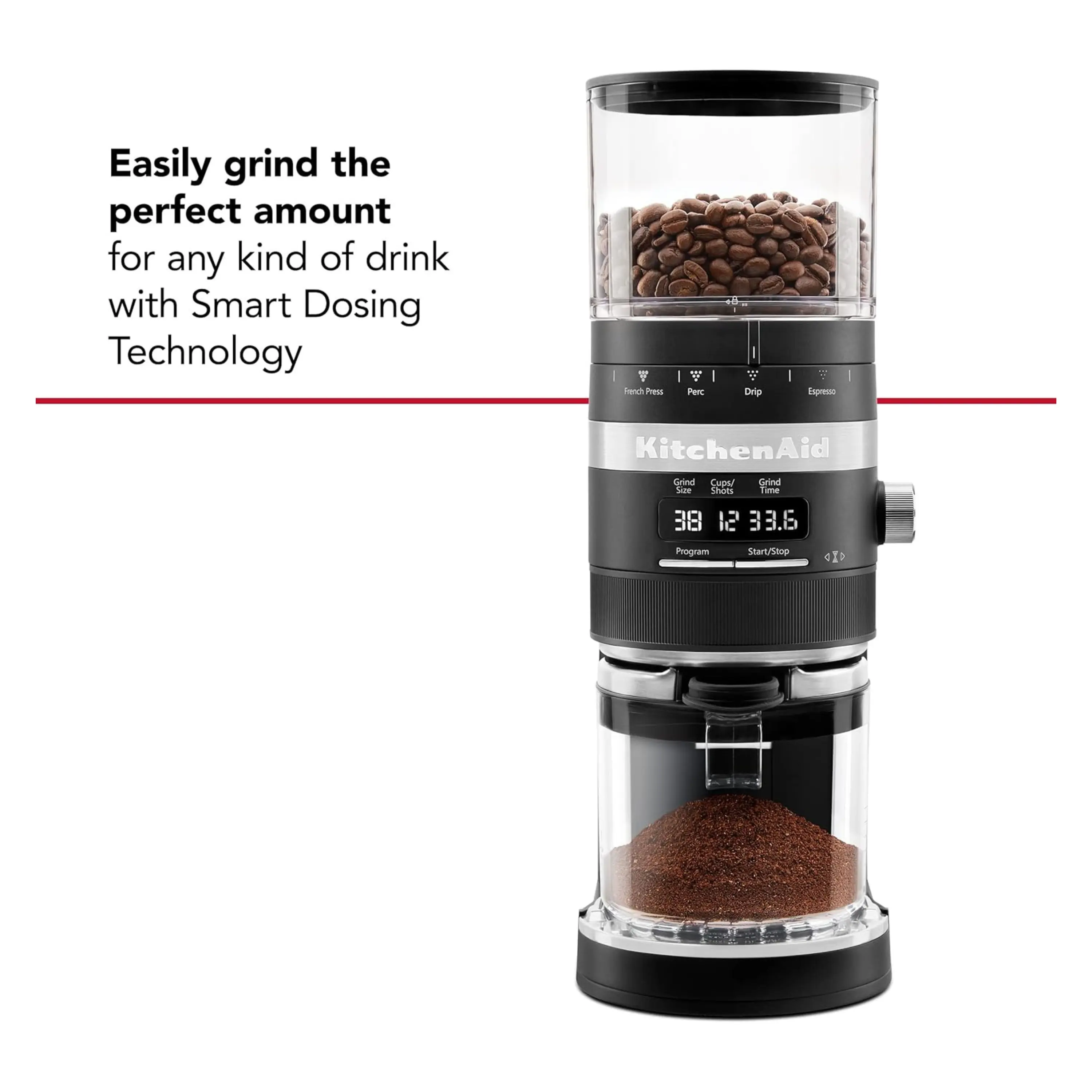 KitchenAid Burr Coffee Grinder in Black Matte (KCG8433BM) - Image 5