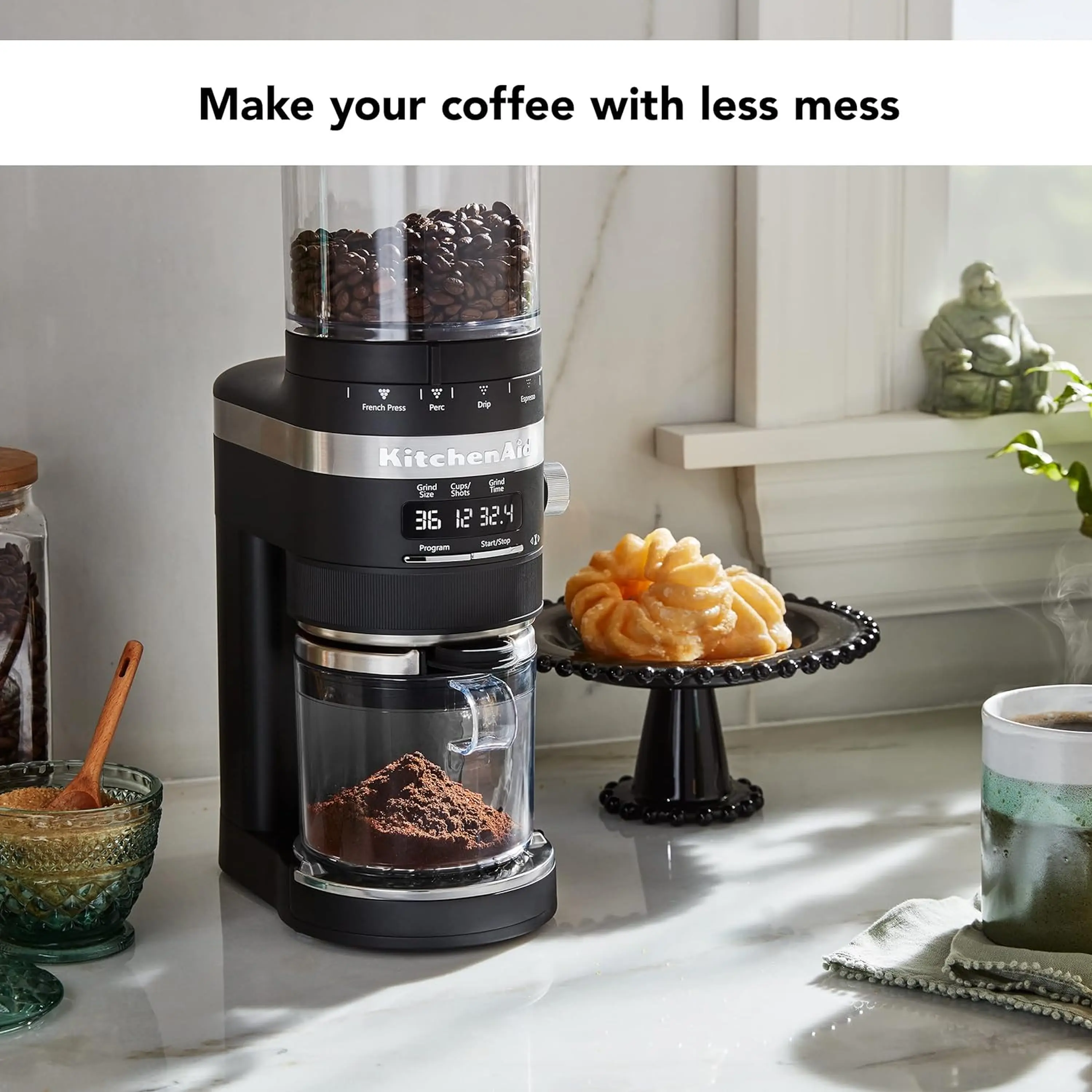 KitchenAid Burr Coffee Grinder in Black Matte (KCG8433BM) - Image 6