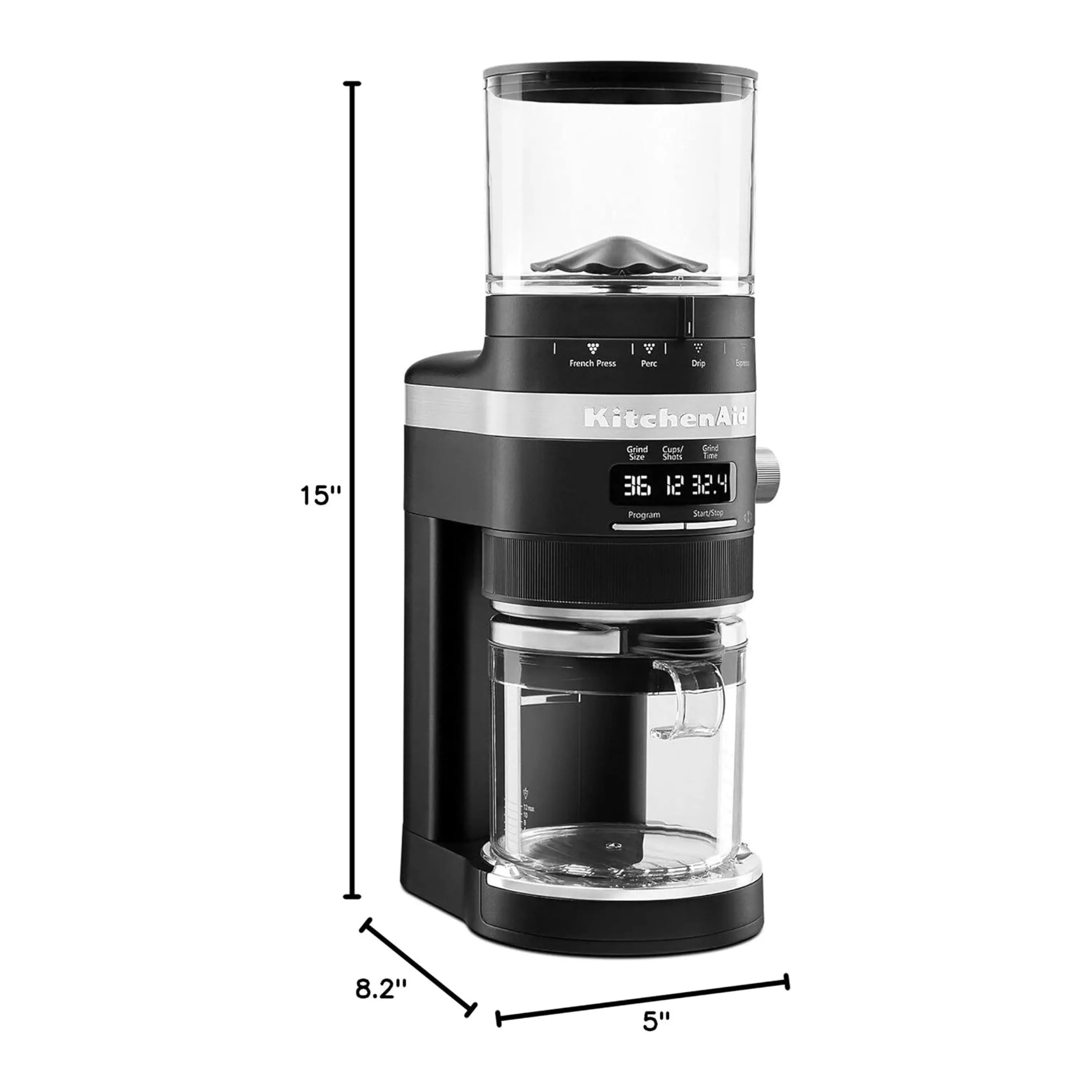 KitchenAid Burr Coffee Grinder in Black Matte (KCG8433BM) - Image 9