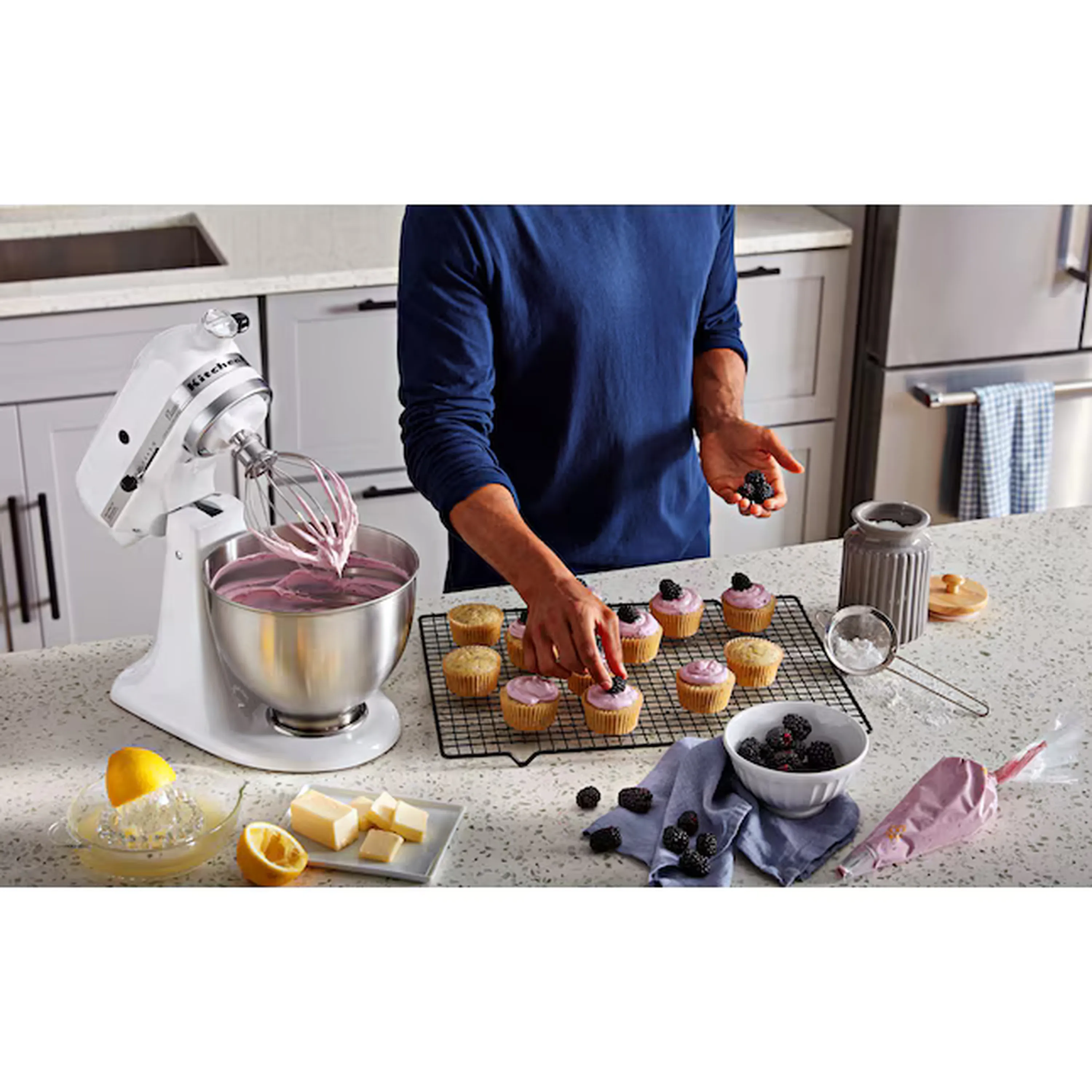 KitchenAid Classic Series 4.5 Quart Tilt-Head Stand Mixer in White (K45SSWH) - Image 5