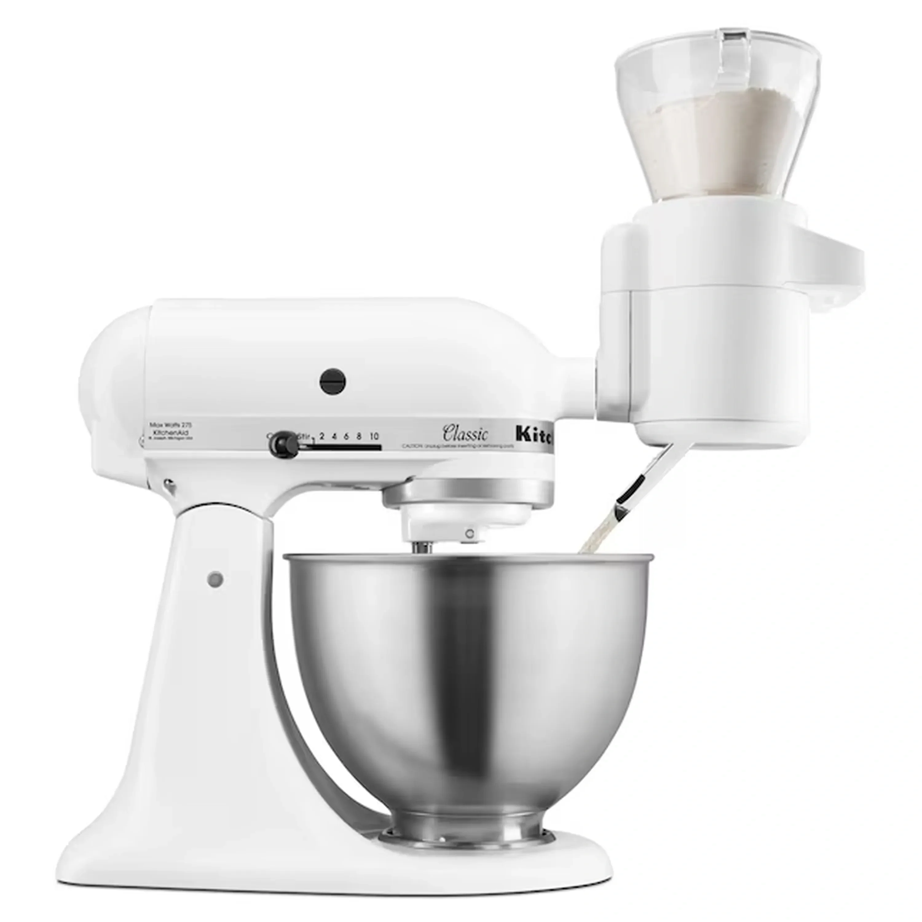 KitchenAid Classic Series 4.5 Quart Tilt-Head Stand Mixer in White (K45SSWH) - Image 8