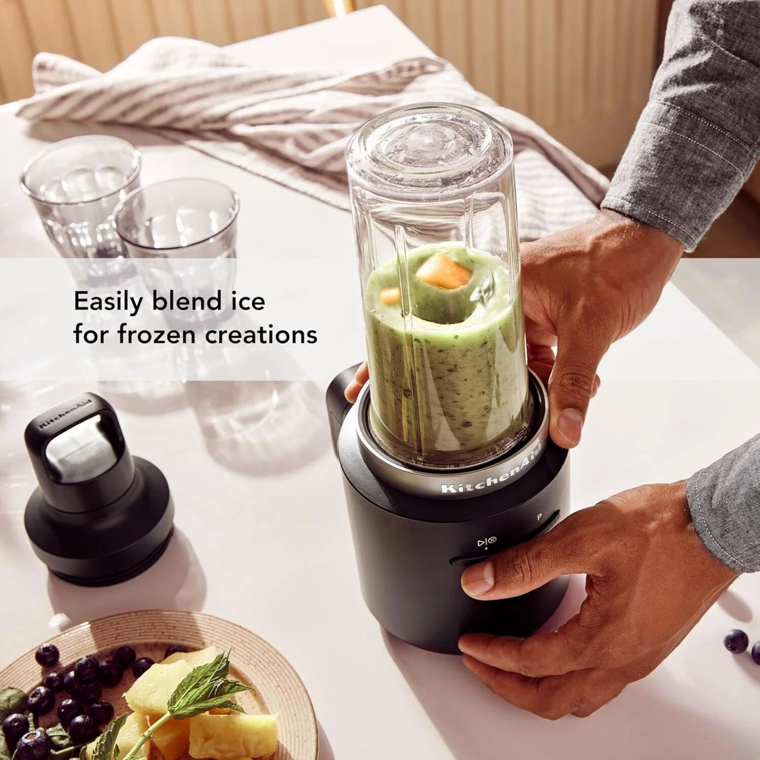 KitchenAid Cordless 12V 16 Oz. Personal Blender with Travel Lid in Black Matte (KSBR200BM) - Image 4