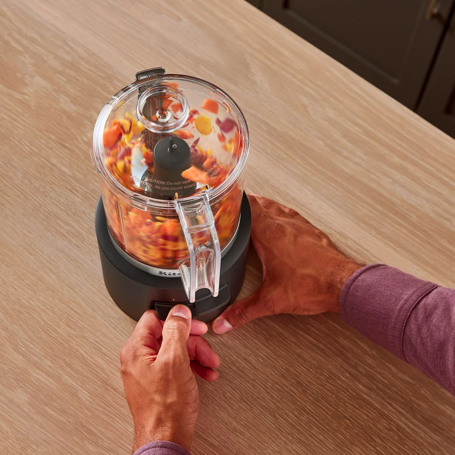 KitchenAid CORDLESS 12V 3.5 Cup Chopper in Black Matte with Battery, USB-C Cable, Wall Adapter Included (KFCR531BM) - Image 3