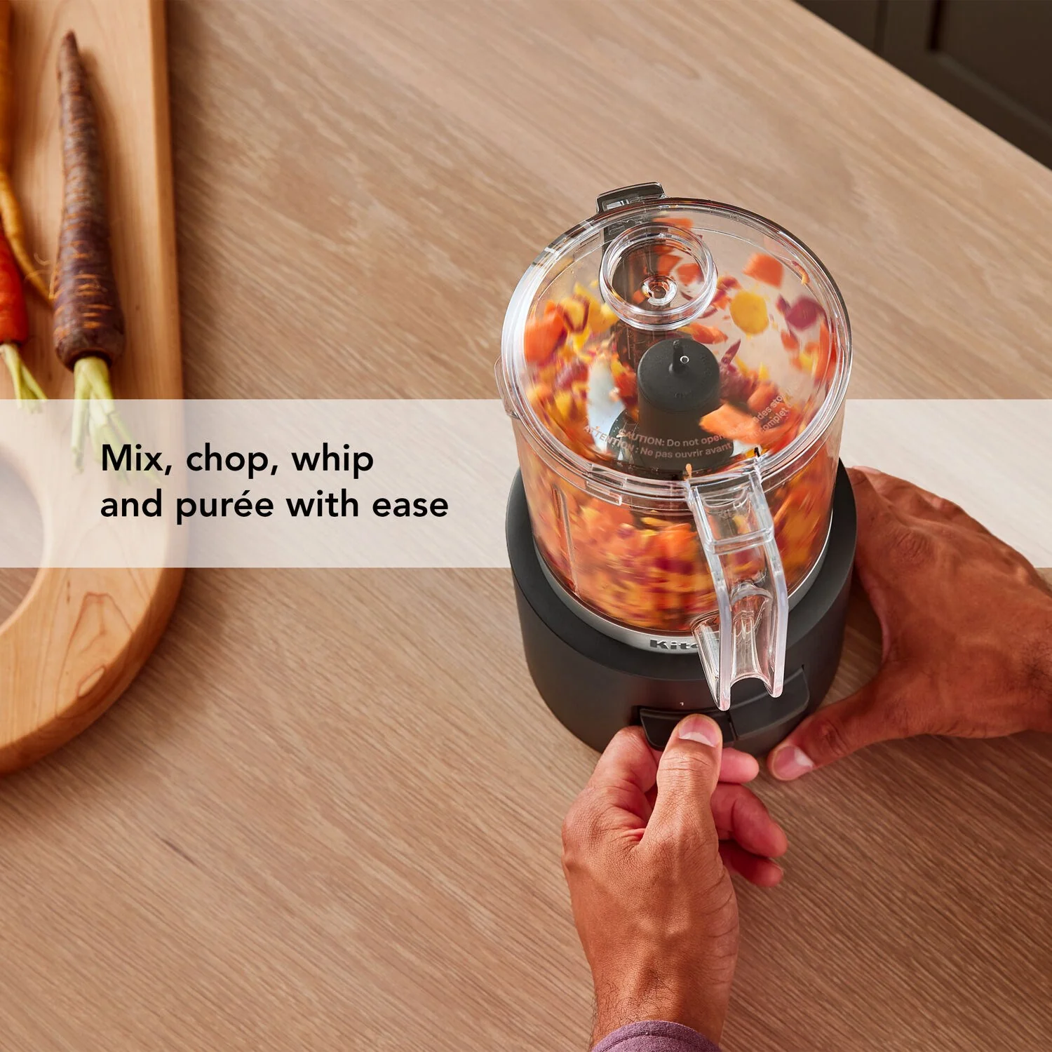 KitchenAid CORDLESS 12V 3.5 Cup Chopper in Black Matte with Battery, USB-C Cable, Wall Adapter Included (KFCR531BM) - Image 5