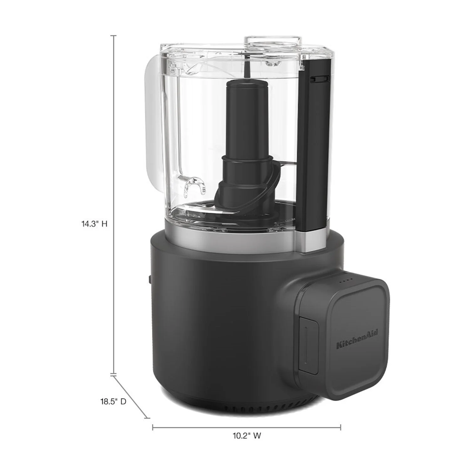 KitchenAid CORDLESS 12V 3.5 Cup Chopper in Black Matte with Battery, USB-C Cable, Wall Adapter Included (KFCR531BM) - Image 9