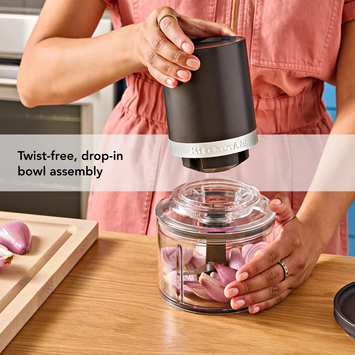 KitchenAid Cordless Go Top Down Chopper 3.5 Cup in Black Matte, Battery Sold Separately (KTCR350BM) - Image 3