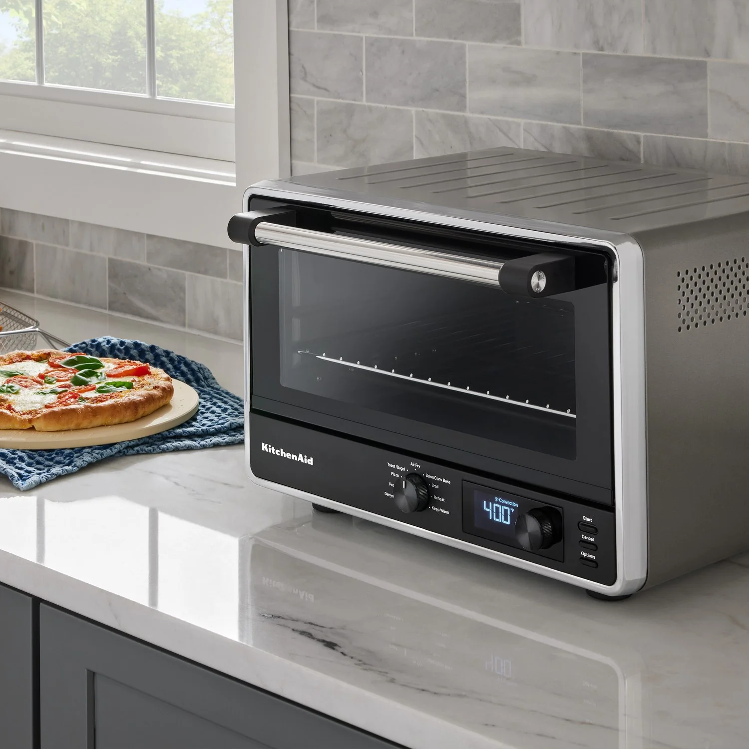 KitchenAid Digital Countertop Oven with Air Fry & Pizza Stone in Contour Silver (KCO128CU) - Image 2
