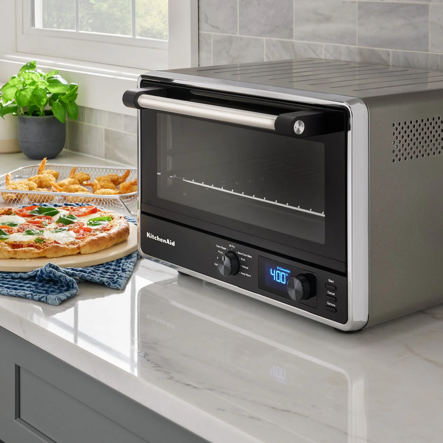 KitchenAid Digital Countertop Oven with Air Fry & Pizza Stone in Contour Silver (KCO128CU) - Image 3