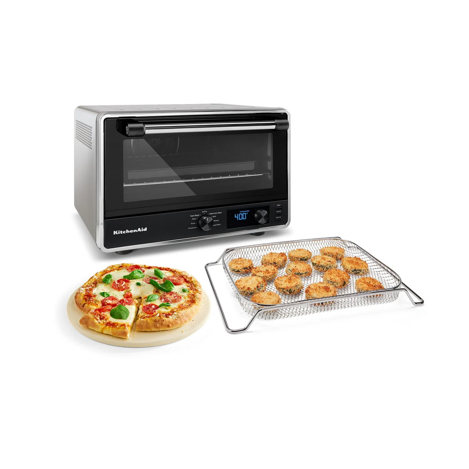 KitchenAid Digital Countertop Oven with Air Fry & Pizza Stone in Contour Silver (KCO128CU) - Image 5