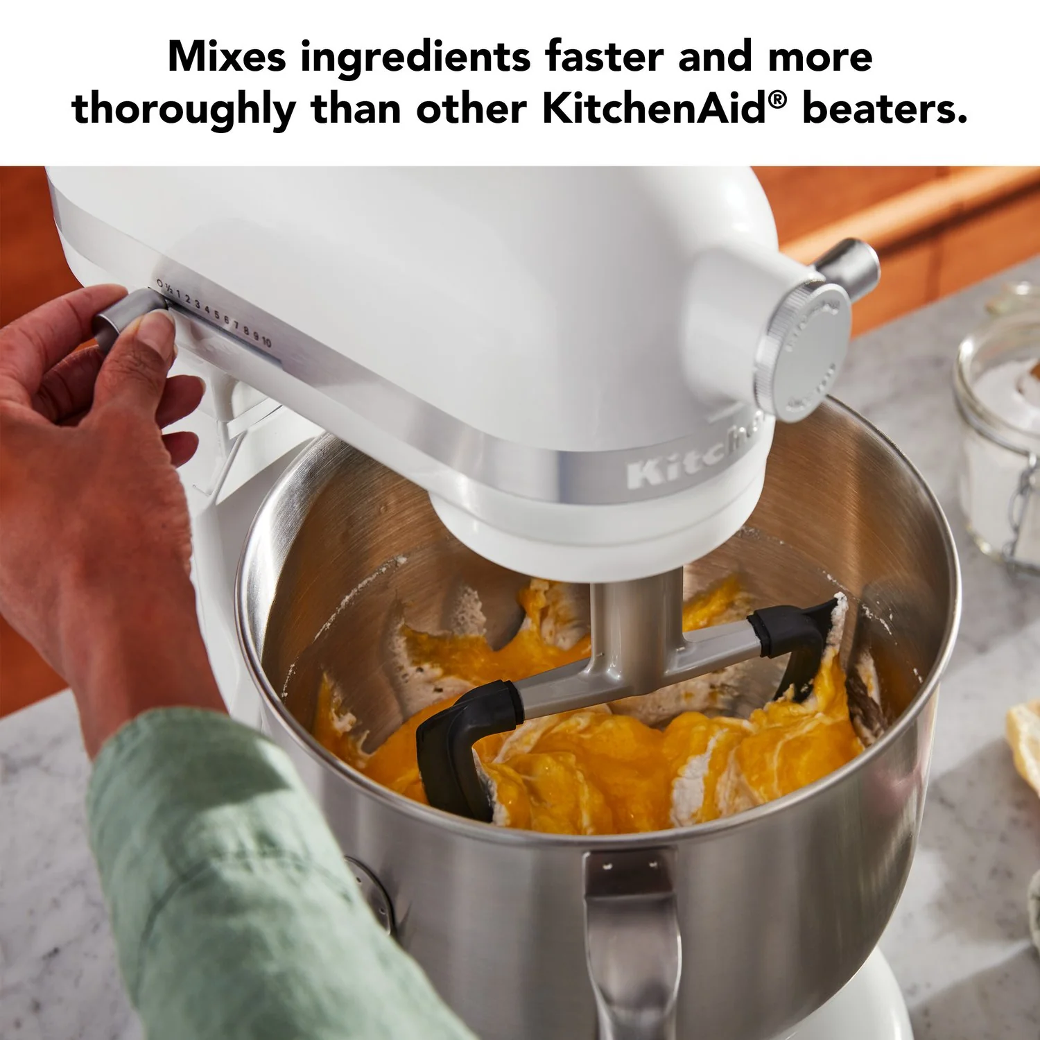 KitchenAid Double Flex Edge Beater for 7 Qt Bowl Lift Mixers in White (KDF7B) - Image 5