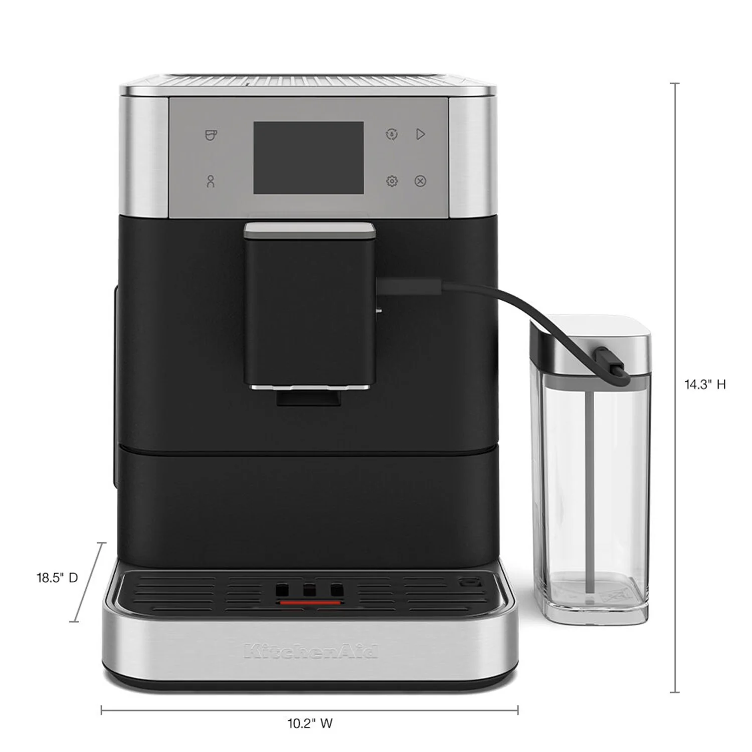 KitchenAid Fully Automatic Espresso Machine KF7 with Milk Container in Cast Iron Black (KES8557BK) - Image 8